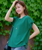 【ティアクラッセ/Tiaclasse】の【洗える】ふくれジャカードカフス付きカットソー 人気、トレンドファッション・服の通販 founy(ファニー) ファッション Fashion レディースファッション Fashion for Women トップス・カットソー Cut & Sew Tops シャツ・ブラウス・オフィスカジュアル Elegant Blouses & Button-Ups ロングTシャツ・Tシャツ Longline T-Shirts & Tees カットソー・ベーシックTシャツ Cut-and-Sewn Tops / Stretch Tees & Basics アクセサリー Fashion Accessories ウォッシャブル Machine Washable 春 Spring 洗える Machine Washable カットソー Cut and Sewn Top カフス Cuff Design カーディガン Cardigan, Knitwear ジャカード／ジャガード Jacquard, Woven Pattern スリーブ Sleeve, Long Sleeve / Short Sleeve チュニック Tunic, Long Top フレンチ French, French Style ポケット Pocket, Pocket Detail ラウンド Round, Round Neck リボン Ribbon, Bow 楽ちん Easy Fit, Comfortable S/S・春夏 SS, Spring/Summer, Warm Season 再入荷 Restock / Back in Stock 夏 Summer エレガント 上品 Elegant 新作・新入荷 New Arrivals / New In thumbnail グリーン|ID: prp329100004616995 ipo3291000000033077612