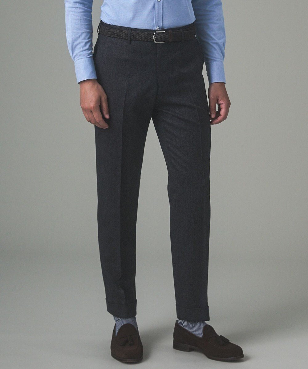【五大陸/gotairiku / MEN】の【保温性/ストレッチ/シワになりにくい】サキソニーストレッチパンツ(ノータック) インテリア・キッズ・メンズ・レディースファッション・服の通販 founy(ファニー) 　ファッション　Fashion　メンズファッション　Fashion for Men　ボトムス　Bottoms　ストレッチ　Stretch, Stretchy Fabric　テーパード　Tapered, Tapered Pants　レギュラー　Regular, Standard Fit　人気　Popular, Best Seller　冬　Winter / This Winter　A/W・秋冬　Autumn/Winter　ブラック系8|ID: prp329100004617608 ipo3291000000033563540