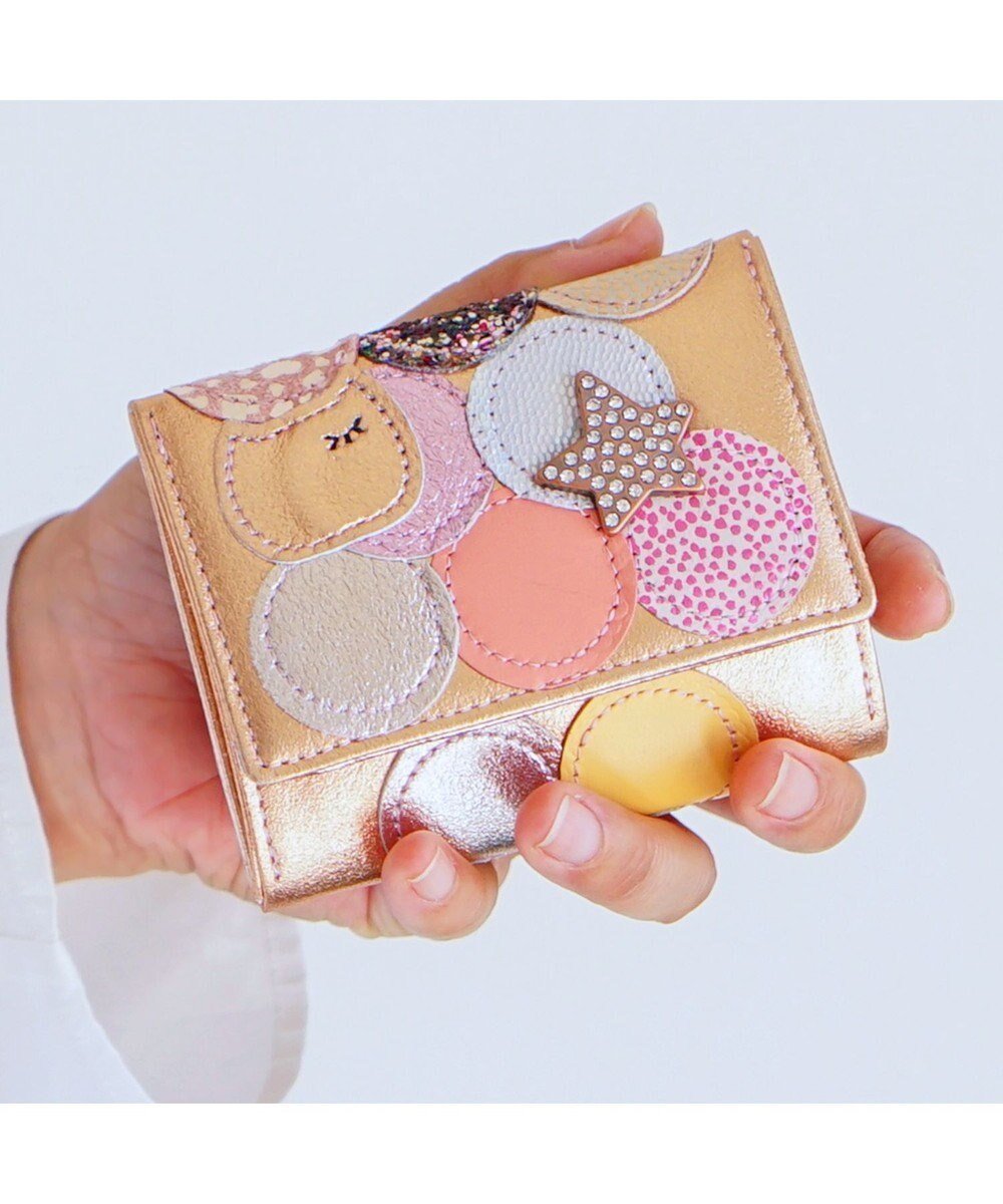 【ツモリチサト キャリー/tsumori chisato CARRY】の新マルチドット ミニ財布 3つ折り 【キラキラでかわいい!本革のやわらかな風合い】 人気、トレンドファッション・服の通販 founy(ファニー) 　ファッション　Fashion　レディースファッション　Fashion for Women　ミニ財布・二つ折り財布　Wallets & Card Cases　エナメル　Patent Leather　ドット　Polka Dot, Dot Pattern　ネコ　Cat, Feline Motif　パッチワーク　Patchwork, Mixed Fabric　ビジュー　Bijou, Jewel-like Accent　プリント　Print, Printed Pattern　人気　Popular, Best Seller　定番　Standard, Basic Item　財布　Wallet, Purse　 other-1|ID: prp329100004617634 ipo3291000000033089927