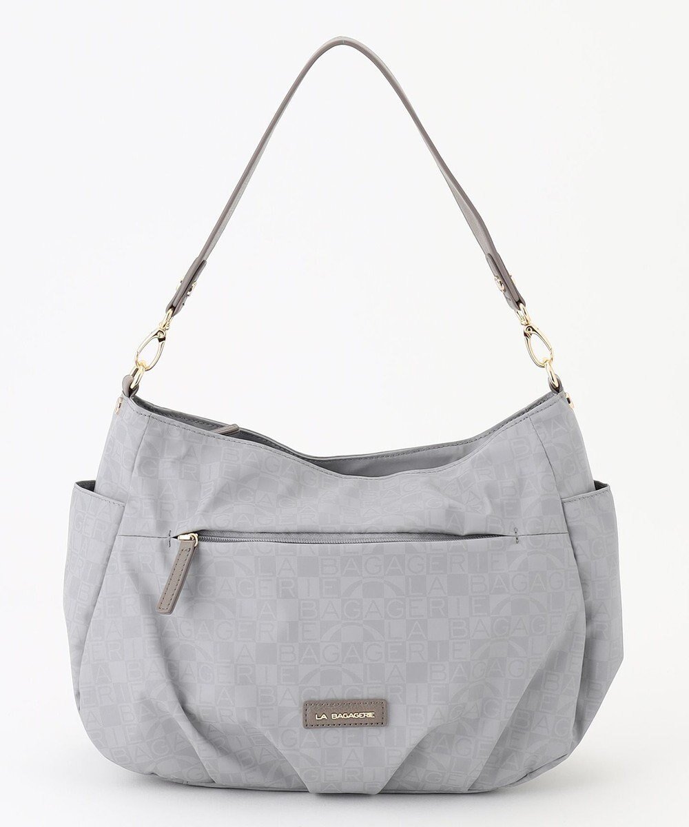 【ラ バガジェリー/LA BAGAGERIE】のMONOGRAMME 2wayショルダーバッグ インテリア・キッズ・メンズ・レディースファッション・服の通販 founy(ファニー) 　ファッション　Fashion　レディースファッション　Fashion for Women　バッグ　Bags　ショルダー　Shoulder, Shoulder Strap　プリント　Print, Printed Pattern　ポケット　Pocket, Pocket Detail　ロング　Long, Long-Length　グレー|ID: prp329100004617650 ipo3291000000034377635