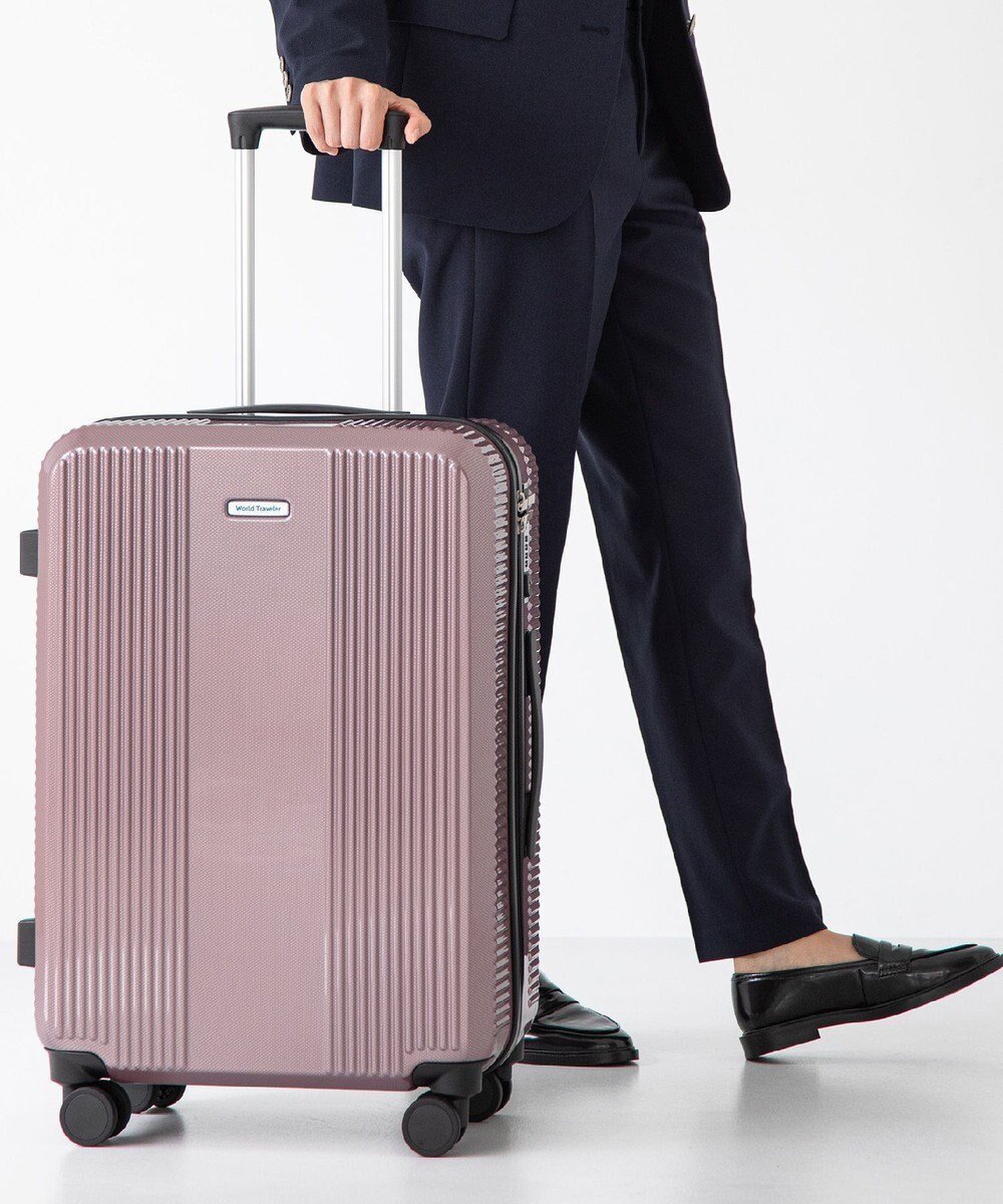 【エースバッグズアンドラゲッジ/ACE BAGS & LUGGAGE】のWorld Traveler ボトムベイ スーツケース 53リットル 3~5泊 3.9kg キャスターストッパー 双輪キャスター 06952 ワールドトラベラー キャリーケース インテリア・キッズ・メンズ・レディースファッション・服の通販 founy(ファニー) 　ファッション　Fashion　レディースファッション　Fashion for Women　スーツ　Business Suits & Workwear　ボトム　Bottoms, Lower Wear　再入荷　Restock / Back in Stock　旅行　Travel　スーツケース キャリーケース　Suitcase / Carry Case　ピンクカーボン|ID: prp329100004618166 ipo3291000000033395502