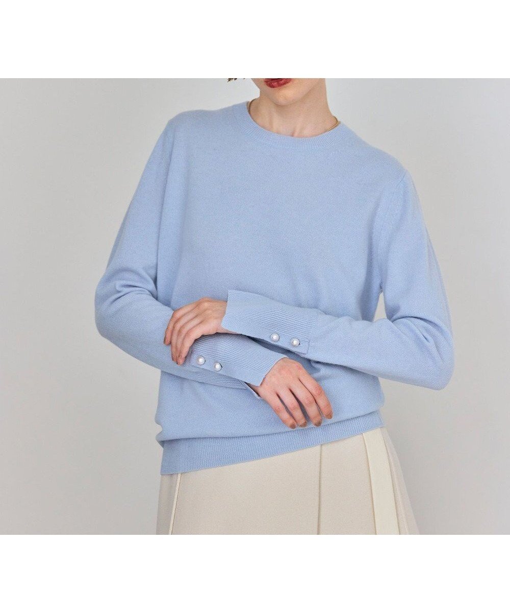 【ベイジ,/BEIGE,】の【WEB限定・洗える】ALSACE / パール釦クルーネックウールニット インテリア・キッズ・メンズ・レディースファッション・服の通販 founy(ファニー) 　ファッション　Fashion　レディースファッション　Fashion for Women　トップス・カットソー　Cut & Sew Tops　ニット　Knit Tops & Sweaters　セーター　Sweater, Knitwear　パール　Pearl, Pearl Accent　洗える　Machine Washable　A/W・秋冬　Autumn/Winter　Sax|ID: prp329100004618185 ipo3291000000033671020