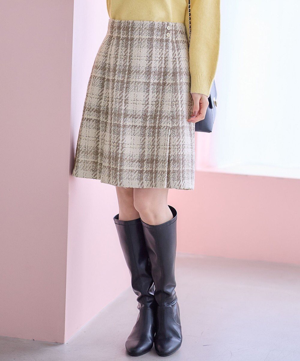 【エニィ スィス/any SiS】のファジーチェック ミニスカート インテリア・キッズ・メンズ・レディースファッション・服の通販 founy(ファニー) 　ファッション　Fashion　レディースファッション　Fashion for Women　スカート　Skirts　ミニスカート　Mini Skirts　クラシック　Classic, Timeless Style　コンパクト　Compact, Small Size　チェック　Check, Plaid, Tartan　ツイード　Twill, Twill Weave　トレンド　Trend, Trending Now　バランス　Balance, Style Balance　ミニスカート　Mini Skirt, Short Skirt　今季　This Season, Current Season　A/W・秋冬　Autumn/Winter　アイボリー系|ID: prp329100004618228 ipo3291000000033430047