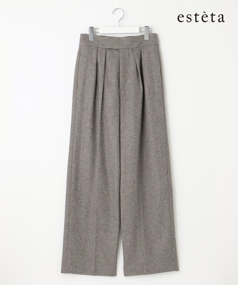 【23区/NIJYUSANKU】の【エステータ】シルクネップツイード パンツ インテリア・キッズ・メンズ・レディースファッション・服の通販 founy(ファニー) 　ファッション　Fashion　レディースファッション　Fashion for Women　パンツ　Pants & Trousers　イタリア　Italy　インポート　Imported Fashion　シルク　Silk, 100% Silk　ジャケット　Jacket, Outerwear　ストレート　Straight, Straight Cut　セットアップ　Set-Up, Coordinated Outfit　ツイル　Twist, Twisted Detail　ツイード　Twill, Twill Weave　ネップ　Nepp, Slub Yarn　バランス　Balance, Style Balance　A/W・秋冬　Autumn/Winter　冬　Winter / This Winter　おすすめ　Recommended / Our Picks　グレージュ系|ID: prp329100004618229 ipo3291000000033101746