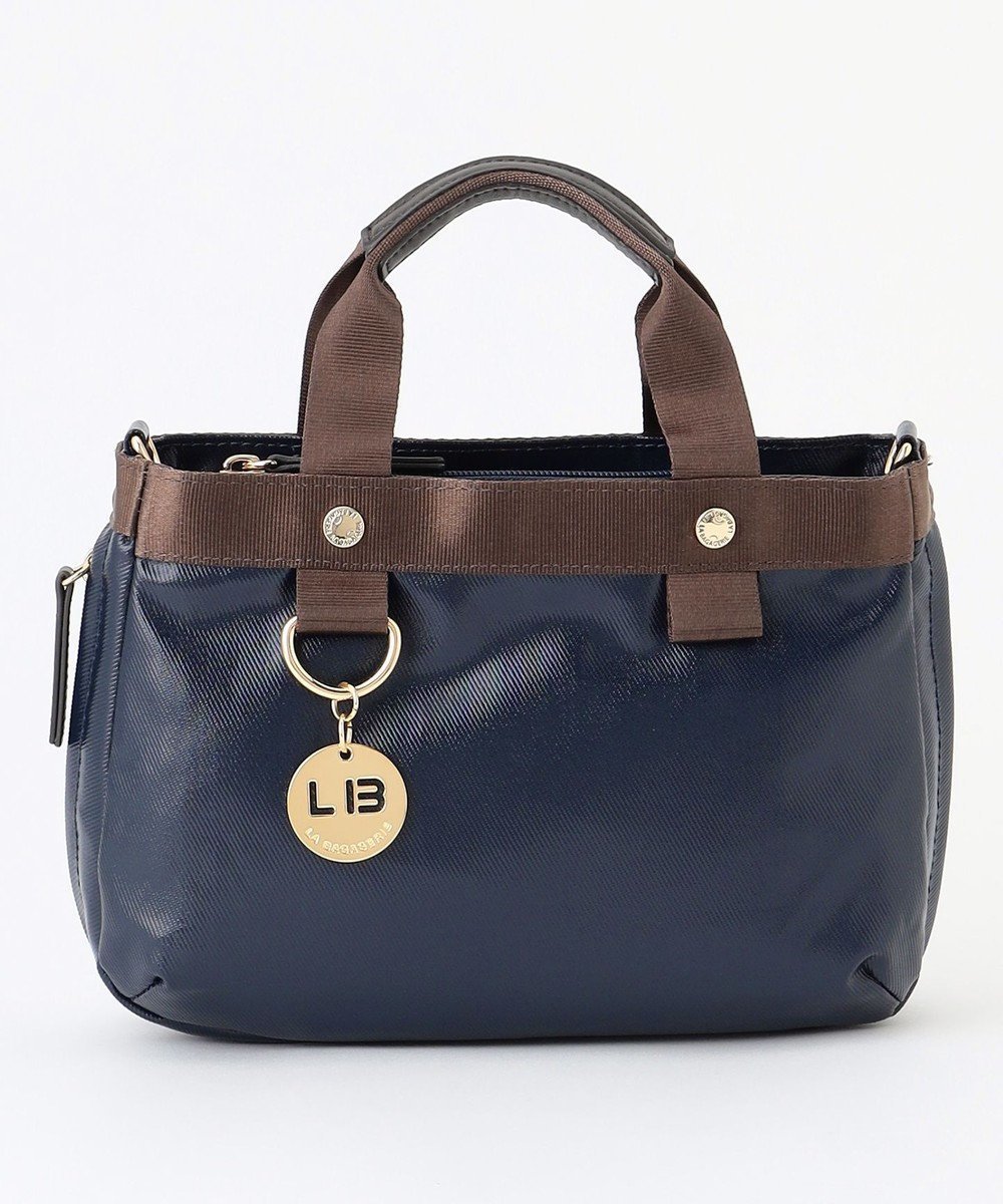 【ラ バガジェリー/LA BAGAGERIE】の【コットン×ポリウレタン】シャイニーミニマムトート インテリア・キッズ・メンズ・レディースファッション・服の通販 founy(ファニー) ファッション Fashion レディースファッション Fashion for Women バッグ Bags コンパクト Compact, Small Size コーティング Coating, Coated Finish スタンダード Standard, Basic スマート Smart, Elegant チャーム Charm, Pendant ベーシック Basic, Essential ポケット Pocket, Pocket Detail ラウンド Round, Round Neck ネイビー|ID: prp329100004619167 ipo3291000000033661769