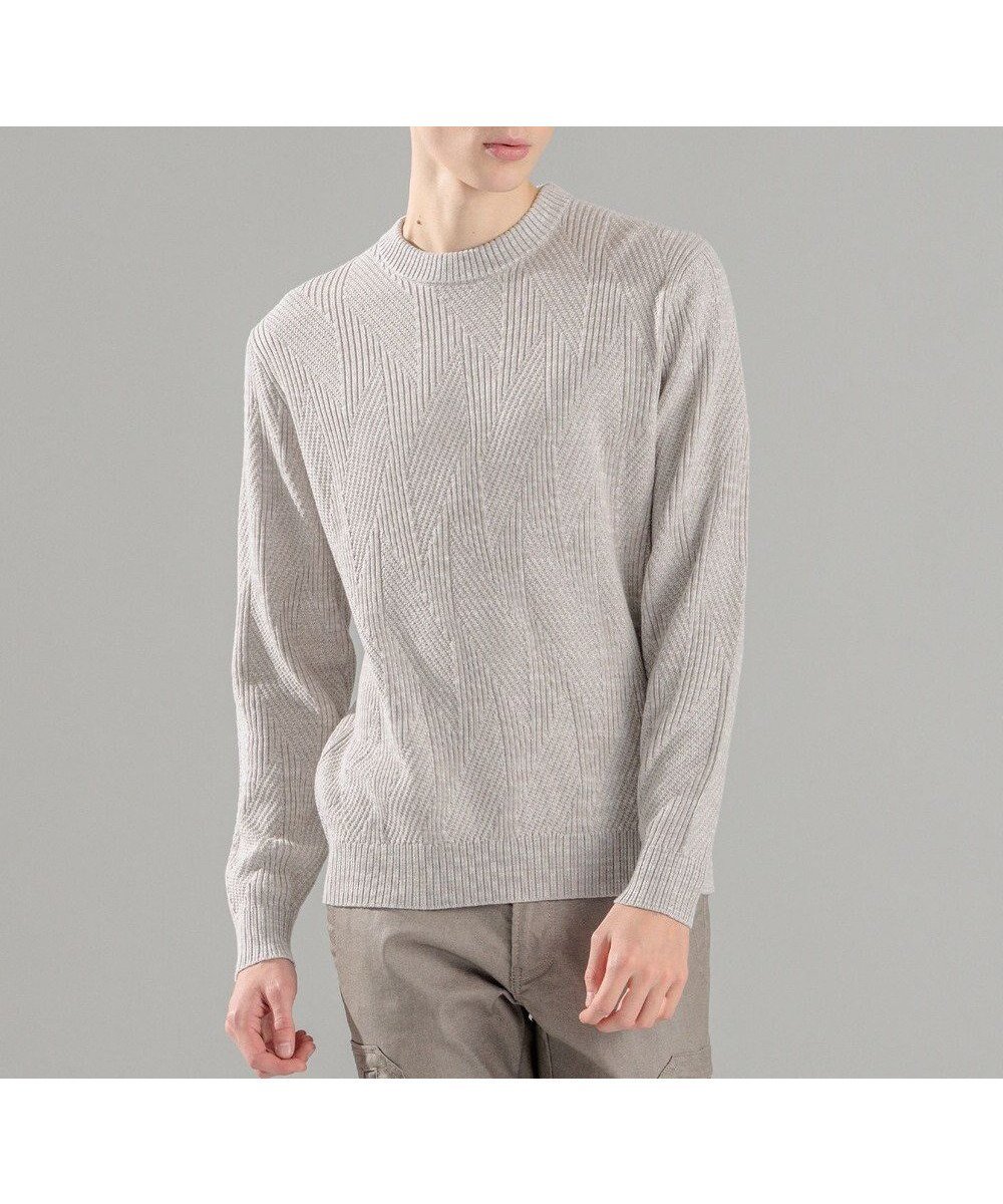 【ジョゼフ オム/JOSEPH HOMME / MEN】の新柄【洗える】シルクバルキー クルーネックニット インテリア・キッズ・メンズ・レディースファッション・服の通販 founy(ファニー) 　ファッション　Fashion　メンズファッション　Fashion for Men　トップス・カットソー　Cut & Sew Tops　ニット・セーター / 定番トップス　Knit Tops & Sweaters　アクリル　Acrylic Material　インナー　Innerwear　春　Spring　洗える　Machine Washable　シルク　Silk, 100% Silk　シンプル　Simple, Minimal　ジャケット　Jacket, Outerwear　スウェット / スエット　Sweatshirt, Sweatwear　セーター　Sweater, Knitwear　長袖　Long Sleeve, Full Sleeve　フィット　Fit, Slim Fit　ブロッキング　Color Blocking, Panel Design　メランジ　Melange, Mixed Yarn　ヨーク　Yoke, Yoke Design　レギュラー　Regular, Standard Fit　S/S・春夏　SS, Spring/Summer, Warm Season　夏　Summer　ベージュ系|ID: prp329100004619177 ipo3291000000033528115