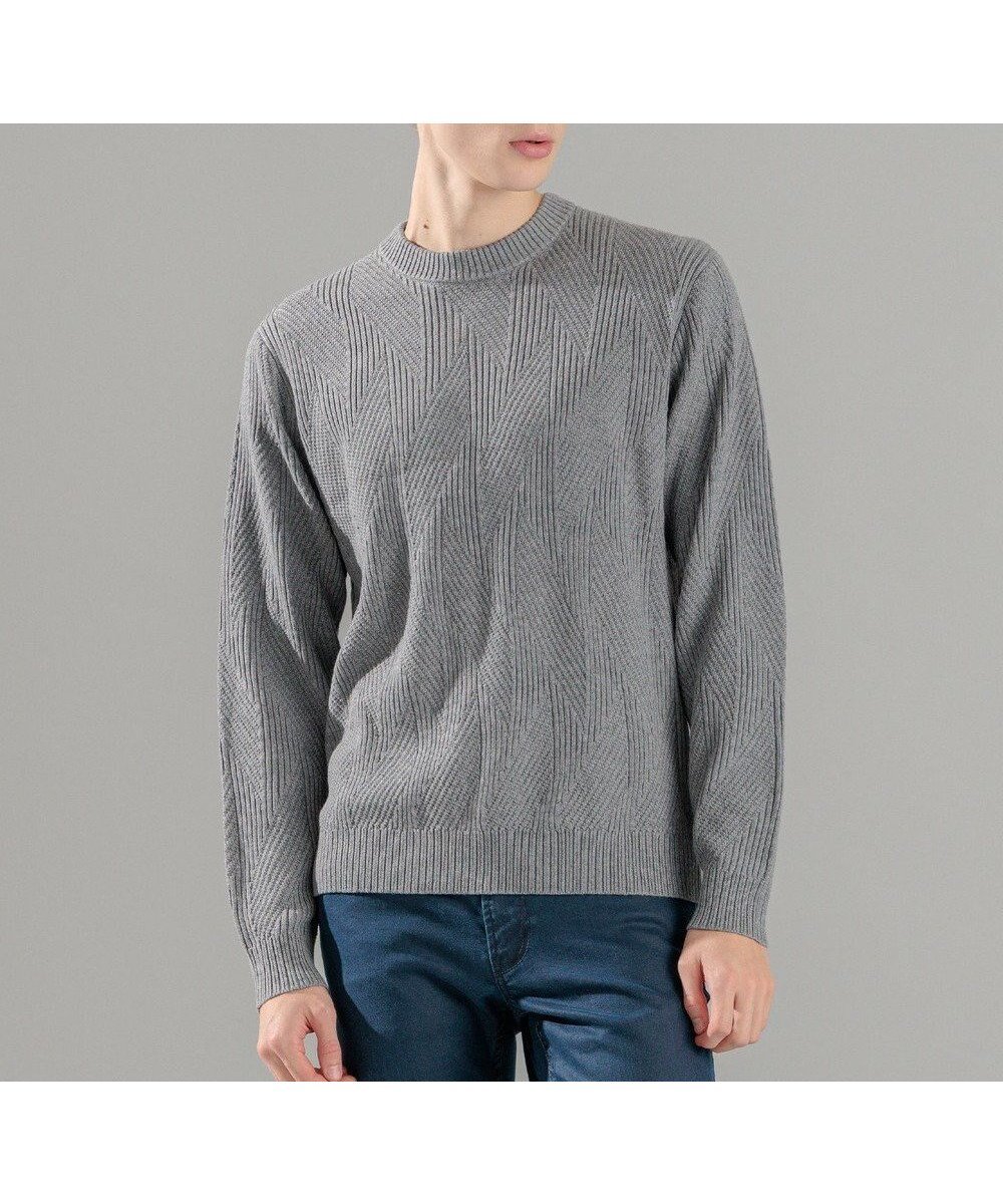 【ジョゼフ オム/JOSEPH HOMME / MEN】の新柄【洗える】シルクバルキー クルーネックニット インテリア・キッズ・メンズ・レディースファッション・服の通販 founy(ファニー) 　ファッション　Fashion　メンズファッション　Fashion for Men　トップス・カットソー　Cut & Sew Tops　ニット・セーター / 定番トップス　Knit Tops & Sweaters　アクリル　Acrylic Material　インナー　Innerwear　春　Spring　洗える　Machine Washable　シルク　Silk, 100% Silk　シンプル　Simple, Minimal　ジャケット　Jacket, Outerwear　スウェット / スエット　Sweatshirt, Sweatwear　セーター　Sweater, Knitwear　長袖　Long Sleeve, Full Sleeve　フィット　Fit, Slim Fit　ブロッキング　Color Blocking, Panel Design　メランジ　Melange, Mixed Yarn　ヨーク　Yoke, Yoke Design　レギュラー　Regular, Standard Fit　S/S・春夏　SS, Spring/Summer, Warm Season　夏　Summer　ライトグレー系|ID: prp329100004619177 ipo3291000000033528117