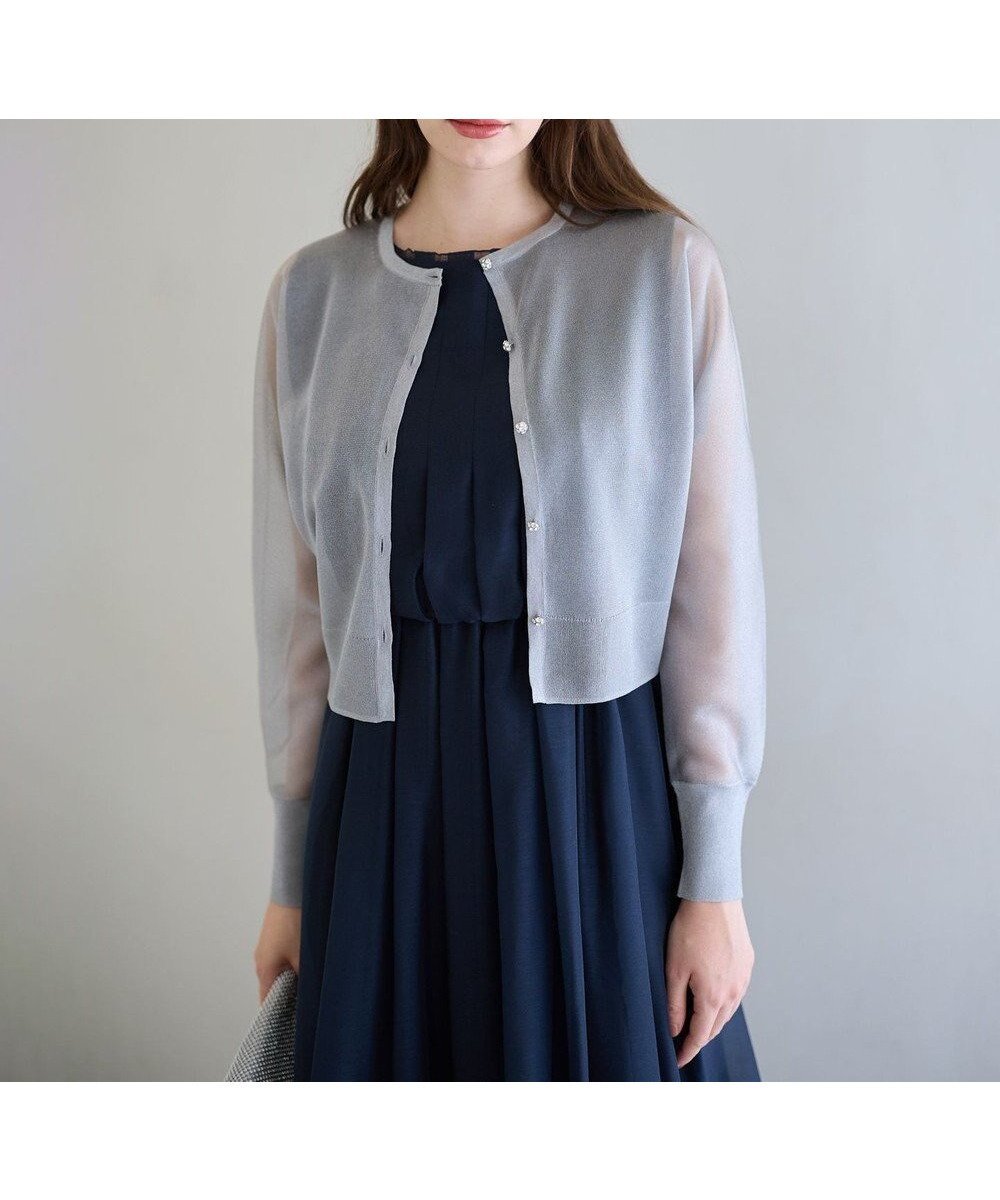 【23区/NIJYUSANKU】の【APPLAUDIR】グロッシードルマン カーディガン インテリア・キッズ・メンズ・レディースファッション・服の通販 founy(ファニー) 　ファッション　Fashion　レディースファッション　Fashion for Women　トップス・カットソー　Cut & Sew Tops　カーディガン・羽織り　Layered Style Cardigans　インナー　Innerwear　エレガント 上品　Elegant　カーディガン　Cardigan, Knitwear　シアー　Sheer, See-Through　ショート　Short, Short Length　シルバー　Silver, Metallic Silver　パーティ　Party, Party Style　フロント　Front, Front Design　A/W・秋冬　Autumn/Winter　結婚式　Wedding　2025年　2025　2025-2026秋冬・A/W　Autumn/Winter 2025–26 AW25–26　シルバー系|ID: prp329100004619393 ipo3291000000035663649