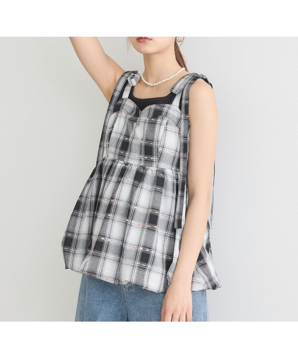【アースミュージックアンドエコロジー/earth music&ecology】のチェックパターンバルーンキャミビスチェ 人気、トレンドファッション・服の通販 founy(ファニー) 　ファッション　Fashion　レディースファッション　Fashion for Women　アウター　Coat / Outerwear Collection　トップス・カットソー　Cut & Sew Tops　キャミソール&ノースリーブ　Camisoles & Sleeveless Tops　ベスト&ジレ / 重ね着スタイル　Vests & Gilets　ビスチェ　Bustiers & Corset Tops / Layered Bustier Style　おすすめ　Recommended / Our Picks　チェック　Check, Plaid, Tartan　トレンド　Trend, Trending Now　ネップ　Nepp, Slub Yarn　ベスト　Vest, Waistcoat　ポケット　Pocket, Pocket Detail　A/W・秋冬　Autumn/Winter　 other-1|ID: prp329100004619514 ipo3291000000033128492