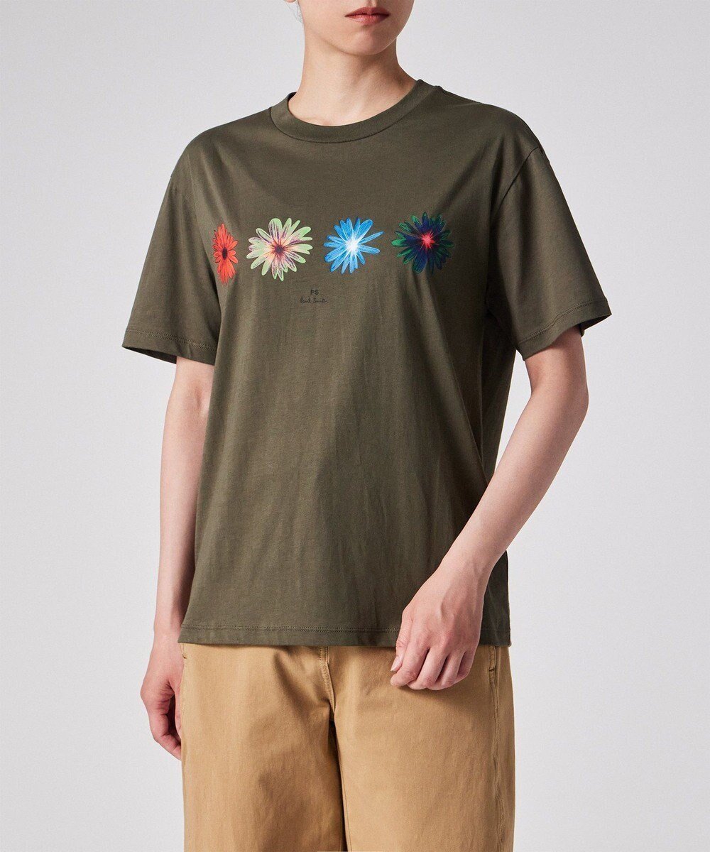【ポール スミス/Paul Smith】のマルチ フローラル プリント 半袖Tシャツ インテリア・キッズ・メンズ・レディースファッション・服の通販 founy(ファニー) 　ファッション　Fashion　レディースファッション　Fashion for Women　トップス・カットソー　Cut & Sew Tops　シャツ・ブラウス・オフィスカジュアル　Elegant Blouses & Button-Ups　ロングTシャツ・Tシャツ　Longline T-Shirts & Tees　カットソー・ベーシックTシャツ　Cut-and-Sewn Tops / Stretch Tees & Basics　おすすめ　Recommended / Our Picks　インナー　Innerwear　カットソー　Cut and Sewn Top　ギフト プレゼント　Gift / Present　ジャケット　Jacket, Outerwear　デニム　Denim, Jeans Material　プリント　Print, Printed Pattern　半袖　Short Sleeve, Half Sleeve　夏　Summer　S/S・春夏　SS, Spring/Summer, Warm Season　A/W・秋冬　Autumn/Winter　カーキ|ID: prp329100004620282 ipo3291000000033240682