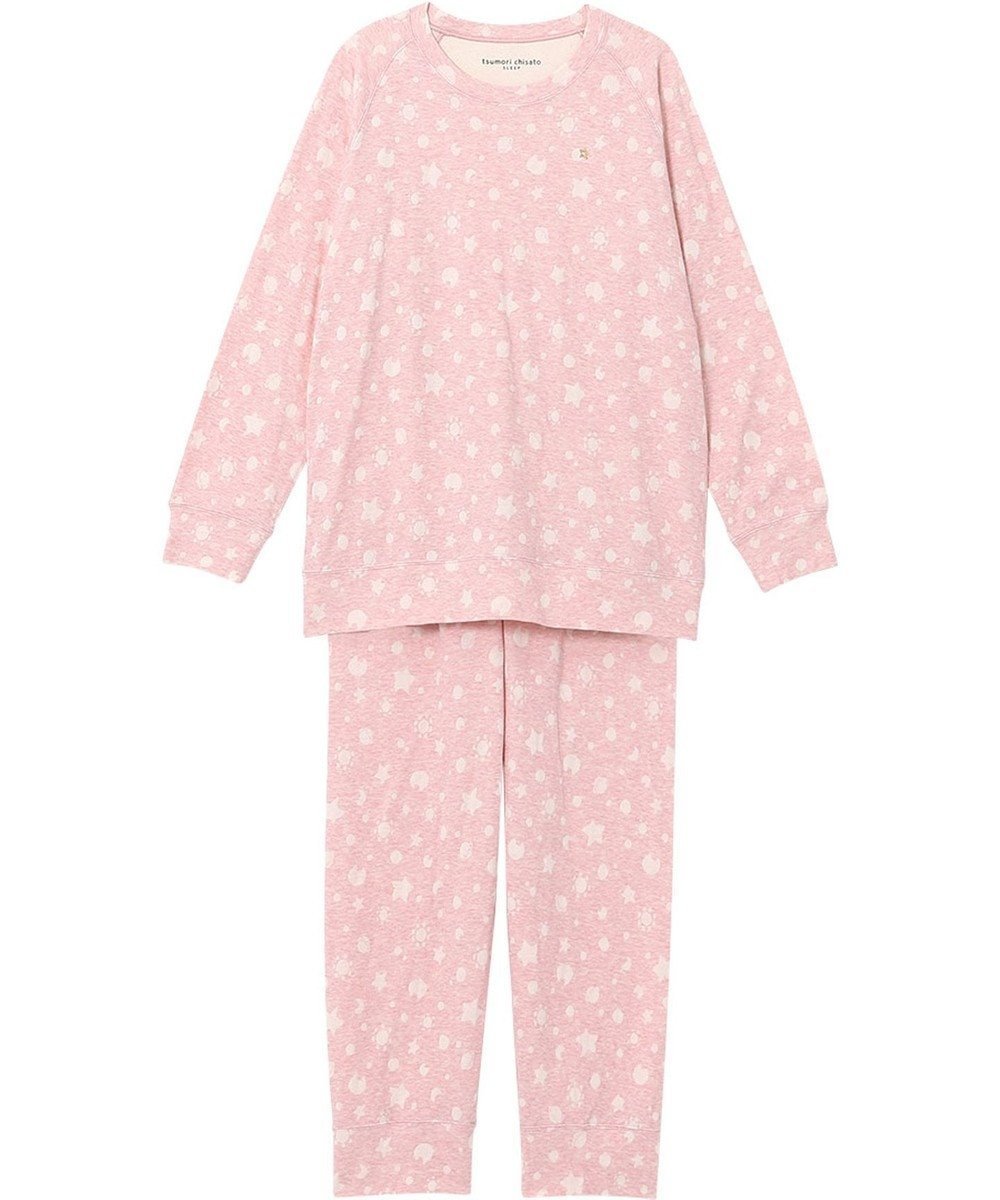 【ツモリチサト スリープ/tsumori chisato SLEEP】のツモリチサト パジャマ 長袖 長ズボン オーガニックコットンを使用 レディース UDX567 /ワコール インテリア・キッズ・メンズ・レディースファッション・服の通販 founy(ファニー) 　ファッション　Fashion　レディースファッション　Fashion for Women　トップス・カットソー　Cut & Sew Tops　スリーブ　Sleeve, Long Sleeve / Short Sleeve　長袖　Long Sleeve, Full Sleeve　パジャマ　Pajamas, Sleepwear　ボタニカル　Botanical, Floral Pattern　ボトム　Bottoms, Lower Wear　ミックス　Mix, Mixed Style　ロング　Long, Long-Length　ピンク|ID: prp329100004620301 ipo3291000000033206767