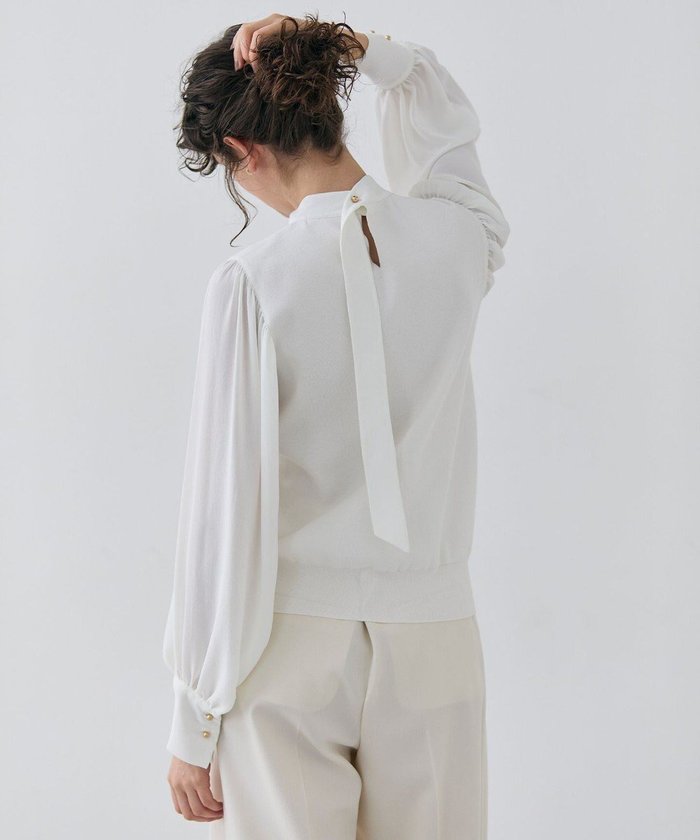 【ベイジ,/BEIGE,】の【洗える・Precious3月号掲載】PROTEA / 異素材バックタイディティールニット インテリア・キッズ・メンズ・レディースファッション・服の通販 founy(ファニー) https://founy.com/ 雑誌掲載アイテム Magazine Picks & Fashion Features ファッション雑誌 Fashion Magazines プレシャス Precious ファッション Fashion レディースファッション Fashion for Women トップス・カットソー Cut & Sew Tops ニット Knit Tops & Sweaters 3月号 March Issue カフス Cuff Design カーディガン Cardigan, Knitwear ギャザー Gathered, Ruffled ジャケット Jacket, Outerwear ジョーゼット Georgette, Semi-Sheer Fabric ストレッチ Stretch, Stretchy Fabric セーター Sweater, Knitwear エレガント 上品 Elegant 夏 Summer S/S・春夏 SS, Spring/Summer, Warm Season 洗える Machine Washable A/W・秋冬 Autumn/Winter 雑誌 Magazine, Fashion Magazine |ID: prp329100004620382 ipo3291000000033351090