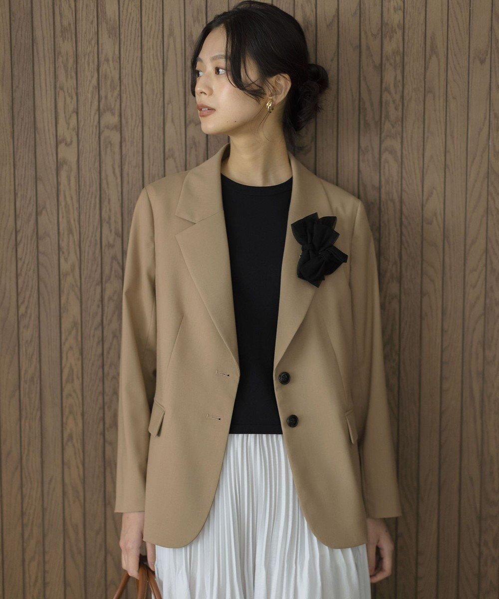 【組曲/KUMIKYOKU】のハンサムツイル ジャケット インテリア・キッズ・メンズ・レディースファッション・服の通販 founy(ファニー) 　ファッション　Fashion　レディースファッション　Fashion for Women　アウター　Coat / Outerwear Collection　レディースジャケット・軽アウター　Jackets　テーラードジャケット / 通勤・きれいめスタイル　Tailored Jackets & Blazers　ウォーム　Warm Fabric　キュロット　Culottes, Wide Shorts　ジャケット　Jacket, Outerwear　ストレッチ　Stretch, Stretchy Fabric　ドレープ　Drape, Draping Fabric　ボトム　Bottoms, Lower Wear　A/W・秋冬　Autumn/Winter　ベージュ系|ID: prp329100004620432 ipo3291000000033824758