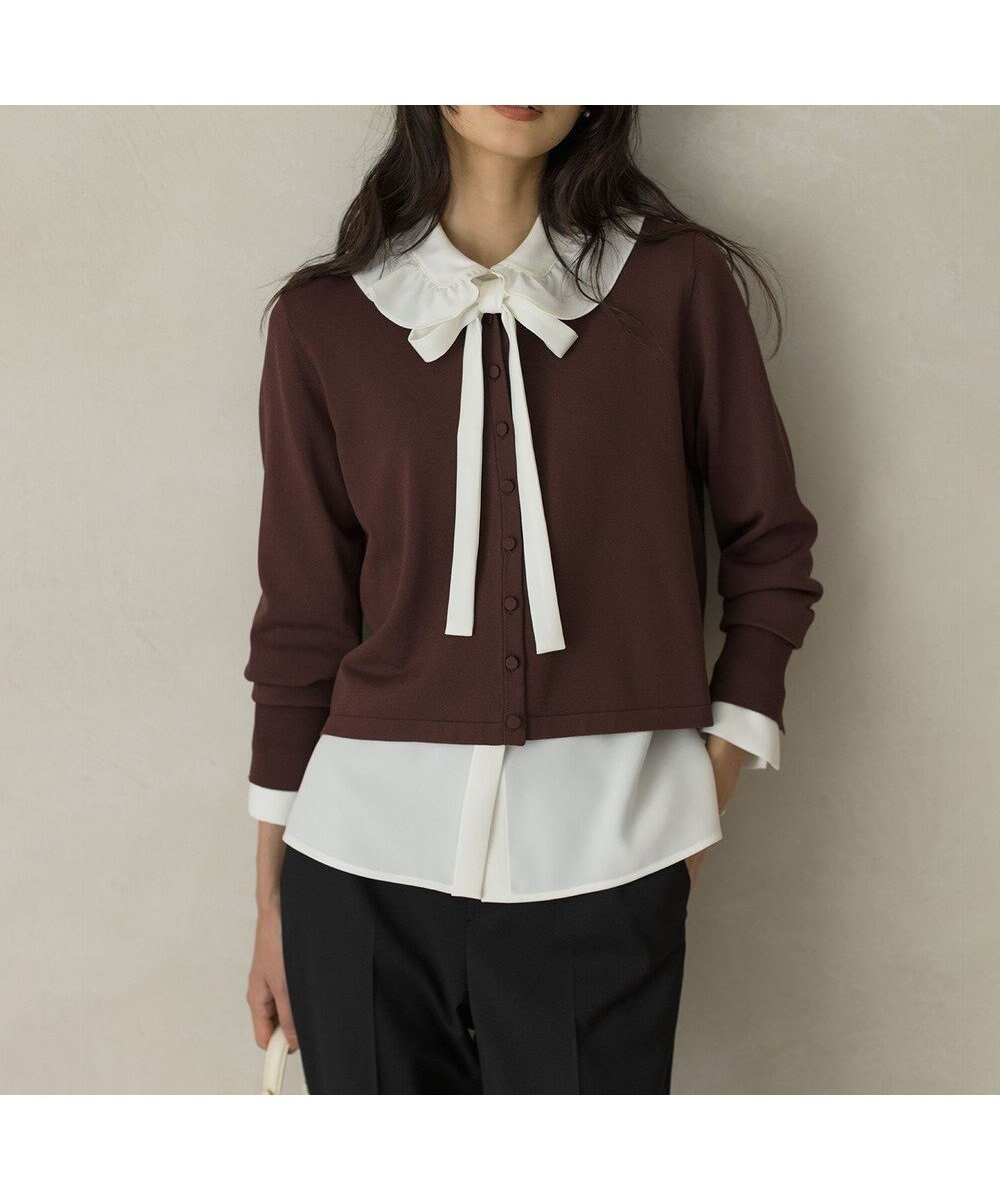 【組曲/KUMIKYOKU】のクルミボタン ニットカーディガン インテリア・キッズ・メンズ・レディースファッション・服の通販 founy(ファニー) ファッション Fashion レディースファッション Fashion for Women トップス・カットソー Cut & Sew Tops ニット Knit Tops & Sweaters カーディガン・羽織り Layered Style Cardigans アンサンブル Ensemble Set インナー Innerwear 秋 Autumn カーディガン Cardigan, Knitwear シンプル Simple, Minimal ジャケット Jacket, Outerwear ストレッチ Stretch, Stretchy Fabric ドッキング Docking, Mixed Material 定番 Standard, Basic Item ボックス Boxy, Box Shape 半袖 Short Sleeve, Half Sleeve A/W・秋冬 Autumn/Winter 夏 Summer エレガント 上品 Elegant ブラウン系|ID: prp329100004620441 ipo3291000000034726125