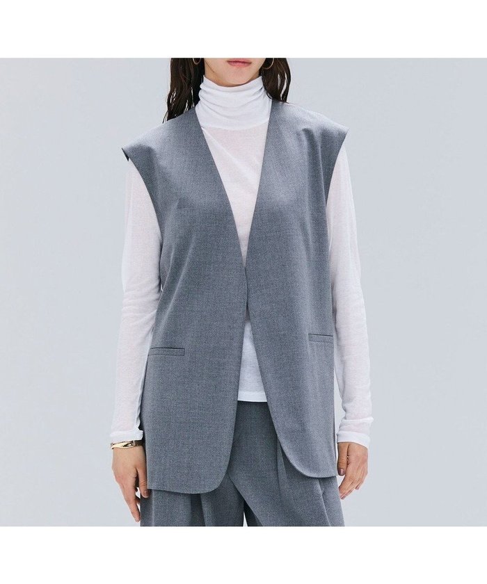 【ベイジ,/BEIGE,】の【セットアップ対応】ZEPHYR / ウールライクノーカラージレ インテリア・キッズ・メンズ・レディースファッション・服の通販 founy(ファニー) https://founy.com/ ファッション Fashion レディースファッション Fashion for Women アウター Coat / Outerwear Collection トップス・カットソー Cut & Sew Tops ベスト&ジレ / 重ね着スタイル Vests & Gilets セットアップ Matching Sets レディーストップス・ブラウス Tops & Blouses / Assorted Women's Tops 新作・新入荷 New Arrivals / New In インナー Innerwear カットソー Cut and Sewn Top シンプル Simple, Minimal ストレッチ Stretch, Stretchy Fabric セットアップ Set-Up, Coordinated Outfit ビジネス 仕事 通勤 Business / Work / Commuting ベスト Vest, Waistcoat ロング Long, Long-Length ワイド Wide, Wide Fit 夏 Summer S/S・春夏 SS, Spring/Summer, Warm Season 洗える Machine Washable A/W・秋冬 Autumn/Winter |ID: prp329100004620459 ipo3291000000033143982