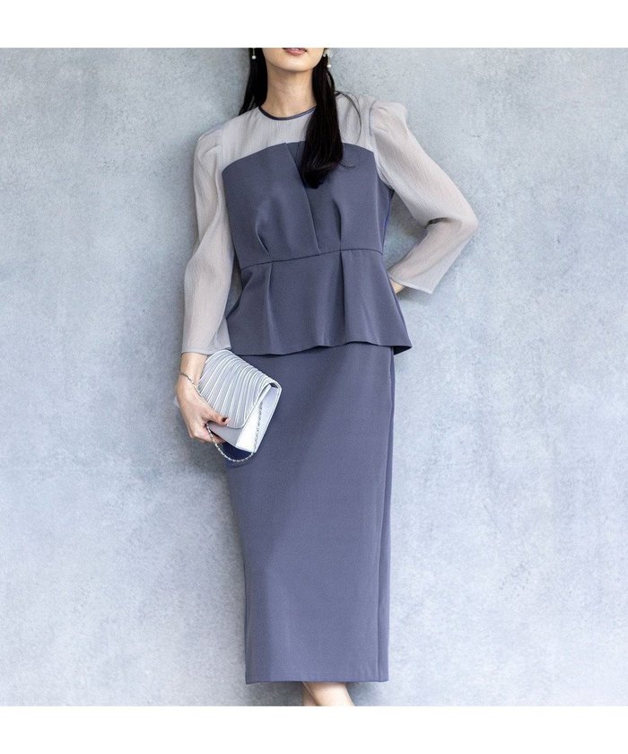 【エニィ スィス/any SiS】の【LilyCalin】ペプラムビスチェ ドレス インテリア・キッズ・メンズ・レディースファッション・服の通販 founy(ファニー) https://founy.com/ ファッション Fashion レディースファッション Fashion for Women ワンピース Dresses フォーマル・パーティードレス・結婚式用ドレス Elegant & Casual Dresses シフォン Chiffon, Lightweight Fabric ストレッチ Stretch, Stretchy Fabric ダブル Double, Double-Breasted ドレス Dress, One-Piece 人気 Popular, Best Seller ペプラム Peplum, Flared Hem ペンシル Pencil, Pencil Skirt ヨーク Yoke, Yoke Design A/W・秋冬 Autumn/Winter 新作・新入荷 New Arrivals / New In |ID: prp329100004620513 ipo3291000000034820234