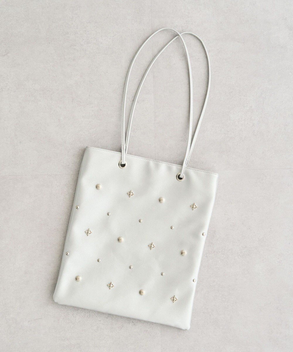 【グリーンパークス/Green Parks】のandmikka.スタッズ付A4トートバッグ 人気、トレンドファッション・服の通販 founy(ファニー) 　ファッション　Fashion　レディースファッション　Fashion for Women　バッグ　Bags　おすすめ　Recommended / Our Picks　スクエア　Square, Square Shape　スタイリッシュ　Stylish, Fashionable　スタッズ　Studs, Metal Accents　フェイクレザー　Faux Leather, PU Leather　フォルム　Silhouette, Form　エレガント 上品　Elegant　ビジネス 仕事 通勤　Business / Work / Commuting　 other-1|ID: prp329100004620573 ipo3291000000033145140