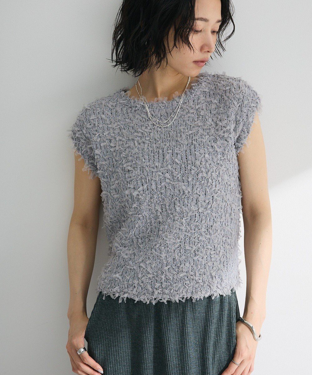 【グリーンパークス/Green Parks】の・swing by チュールヤーンプルオーバー インテリア・キッズ・メンズ・レディースファッション・服の通販 founy(ファニー) ファッション Fashion レディースファッション Fashion for Women トップス・カットソー Cut & Sew Tops ニット Knit Tops & Sweaters カジュアルプルオーバー・ニットトップス Pullovers & Knit Tops / Casual Pullovers おすすめ Recommended / Our Picks セーター Sweater, Knitwear ボトム Bottoms, Lower Wear ポケット Pocket, Pocket Detail 秋 Autumn A/W・秋冬 Autumn/Winter Gray|ID: prp329100004620580 ipo3291000000033145241