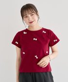 【グリーンパークス/Green Parks】の・swing by パールリボンモチーフTEE Bordeaux|ID: prp329100004620581 ipo3291000000033145272