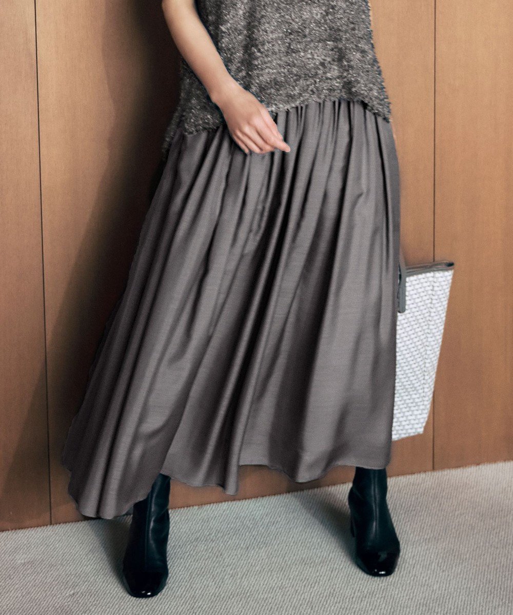 【自由区/JIYU-KU】のシアー スカート インテリア・キッズ・メンズ・レディースファッション・服の通販 founy(ファニー) 　ファッション　Fashion　レディースファッション　Fashion for Women　スカート　Skirts　シアー　Sheer, See-Through　ドレープ　Drape, Draping Fabric　プリーツ　Pleats, Pleated　A/W・秋冬　Autumn/Winter　セピア|ID: prp329100004620585 ipo3291000000033644541