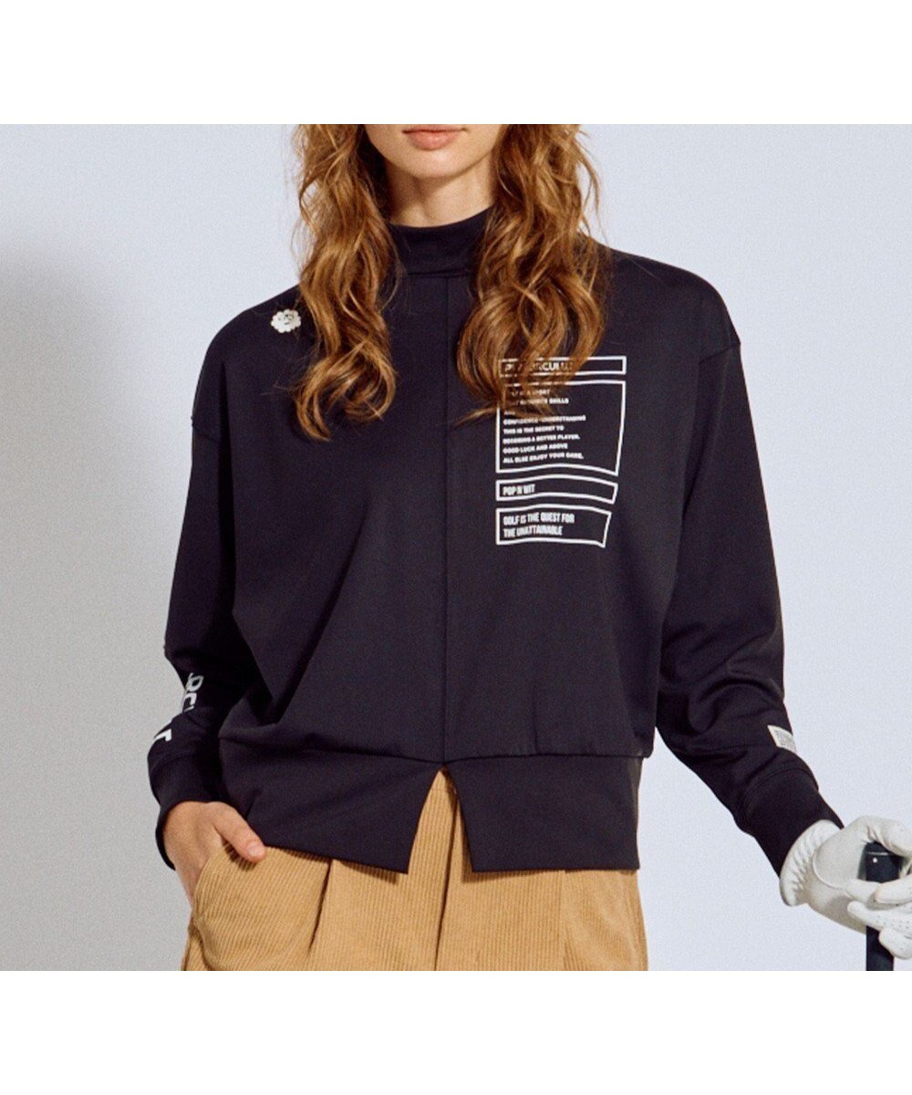 【ピーダブリュサーキュラス/PW CIRCULUS】の【吸水速乾 / UV遮蔽率99.5% UVカット / ストレッチ】【WOMEN】ドルマンスリーブモックネックT ゴルフウェア レディース インテリア・キッズ・メンズ・レディースファッション・服の通販 founy(ファニー) ファッション Fashion レディースファッション Fashion for Women トップス・カットソー Cut & Sew Tops シャツ・ブラウス・オフィスカジュアル Elegant Blouses & Button-Ups ロングTシャツ・Tシャツ Longline T-Shirts & Tees カットソー・ベーシックTシャツ Cut-and-Sewn Tops / Stretch Tees & Basics インナー Innerwear 春 Spring 秋 Autumn カットソー Cut and Sewn Top 吸水 Absorbent, Quick-Dry ショーツ Shorts, Short Pants ストレッチ Stretch, Stretchy Fabric スポーティ Sporty, Casual Athletic スリット Slit, Slit Detail センター Center, Center Line 人気 Popular, Best Seller プリント Print, Printed Pattern ボトム Bottoms, Lower Wear A/W・秋冬 Autumn/Winter 夏 Summer ゴルフ Golf 2025年 2025 2025-2026秋冬・A/W Autumn/Winter 2025–26 AW25–26 ブラック系|ID: prp329100004621579 ipo3291000000033240578