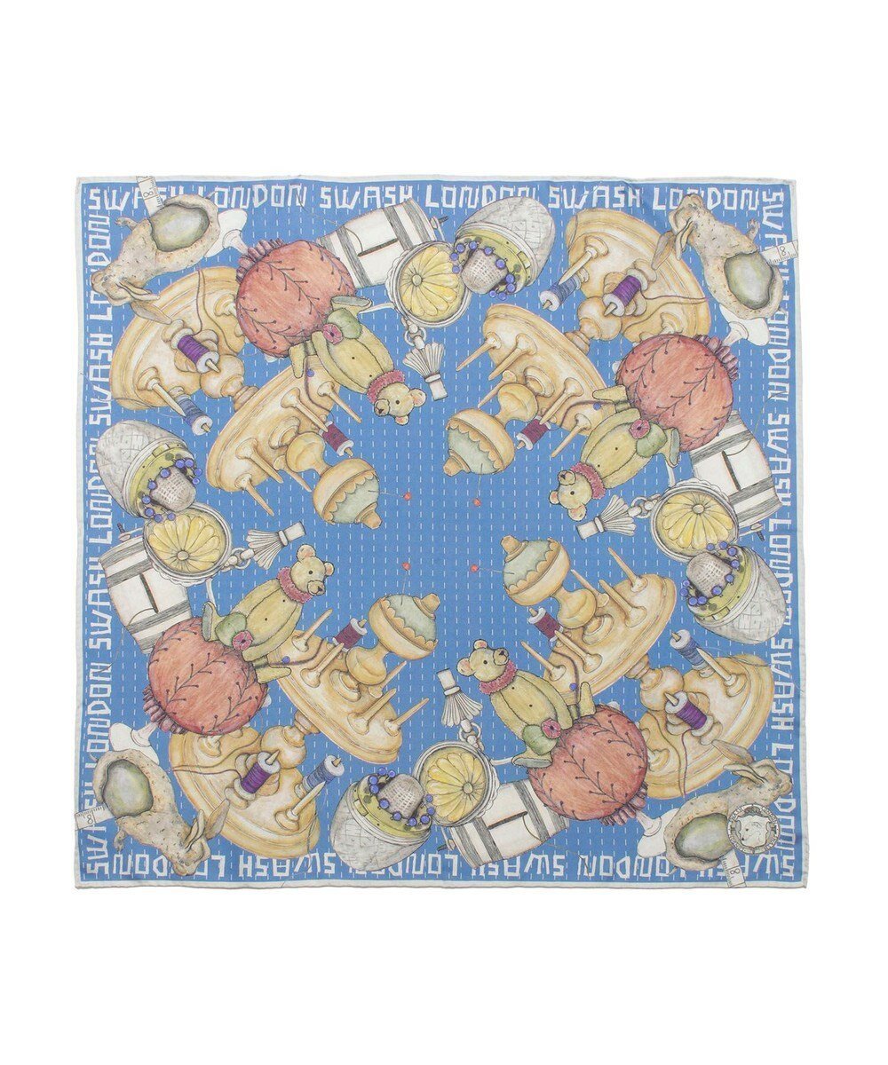 【ムーンバット/MOONBAT】のSWASH LONDON 大判シルクツイルスカーフ Trifle 68×68cm 日本製 インテリア・キッズ・メンズ・レディースファッション・服の通販 founy(ファニー) 　ファッション　Fashion　レディースファッション　Fashion for Women　コレクション　Collection, Seasonal Line　スカーフ　Scarf, Neckwear　バンダナ　Bandana, Head Scarf　モダン　Modern, Contemporary　モチーフ　Motif, Design Theme　ロンドン　London Style, British Inspired　A/W・秋冬　Autumn/Winter　日本製　Made In Japan　2024年　2024　ギフト プレゼント　Gift / Present　2024-2025秋冬・A/W　Autumn/Winter 2024–25 AW24–25　スカイブルー|ID: prp329100004622249 ipo3291000000033678145