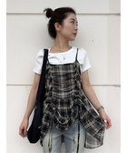 【ウィゴー/WEGO】のドロストデザインキャミワンピース ブラックチェック1|ID: prp329100004622323 ipo3291000000033353111