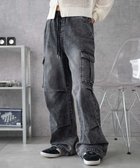 【ウィゴー/WEGO】の【XS～Mサイズ展開/ウエストゴム 】デニムイージーパラシュートカーゴパンツ デニムブラックソノタ|ID: prp329100004622326 ipo3291000000033597592