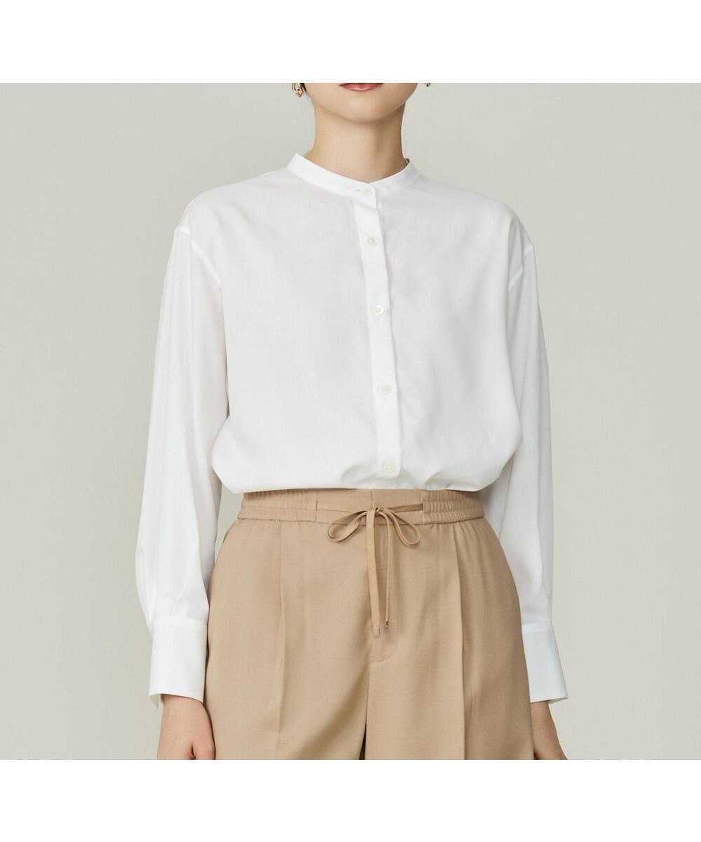 【自由区/JIYU-KU】の【洗える】SOMELOSバンドカラー ブラウス 人気、トレンドファッション・服の通販 founy(ファニー) 　ファッション　Fashion　レディースファッション　Fashion for Women　トップス・カットソー　Cut & Sew Tops　シャツ・ブラウス・オフィスカジュアル　Elegant Blouses & Button-Ups　インナー　Innerwear　洗える　Machine Washable　カフス　Cuff Design　コンパクト　Compact, Small Size　シルク　Silk, 100% Silk　シンプル　Simple, Minimal　ストライプ　Stripe, Striped Pattern　スリーブ　Sleeve, Long Sleeve / Short Sleeve　ドレープ　Drape, Draping Fabric　バランス　Balance, Style Balance　A/W・秋冬　Autumn/Winter　新作・新入荷　New Arrivals / New In　夏　Summer　 other-1|ID: prp329100004622349 ipo3291000000033173575