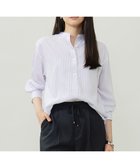 【自由区/JIYU-KU】の【洗える】SOMELOSバンドカラー ブラウス モーヴストライプ|ID: prp329100004622349 ipo3291000000033173581