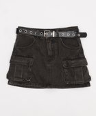 【ウィゴー/WEGO】のハトメベルトカーゴデニムスカパン ブラック|ID: prp329100004622366 ipo3291000000033173740