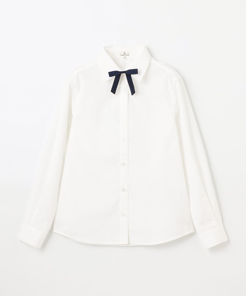 【組曲 / KIDS/KUMIKYOKU】の【150-170㎝】リボン付き ブラウス 人気、トレンドファッション・服の通販 founy(ファニー) 　ファッション　Fashion　キッズファッション　Fashion for Kids　トップス・カットソー　Cut & Sew Tops　ジャケット　Jacket, Outerwear　フォーマル　Formal, Dressy　ブローチ　Brooch, Pin Brooch　リボン　Ribbon, Bow　エレガント 上品　Elegant　卒業式　Graduation Ceremony　洗える　Machine Washable　A/W・秋冬　Autumn/Winter　 other-1|ID: prp329100004622706 ipo3291000000036111574