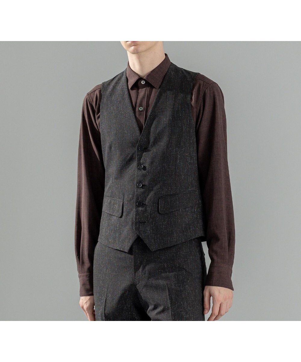 【ジョゼフ オム/JOSEPH HOMME / MEN】の新柄【洗える/ストレッチ/シワになりにくい/セットアップ対応可】クールドッツストレッチ ジレ インテリア・キッズ・メンズ・レディースファッション・服の通販 founy(ファニー) 　ファッション　Fashion　メンズファッション　Fashion for Men　アウター　Men's Coats Outerwear　ウォッシャブル　Machine Washable　春　Spring　洗える　Machine Washable　シェイプ　Shape, Slim Fit　ジャケット　Jacket, Outerwear　ストレッチ　Stretch, Stretchy Fabric　スポーツ　Sports, Activewear　セットアップ　Set-Up, Coordinated Outfit　フラップ　Flap, Flap Pocket　フロント　Front, Front Design　プリント　Print, Printed Pattern　ベーシック　Basic, Essential　ポケット　Pocket, Pocket Detail　S/S・春夏　SS, Spring/Summer, Warm Season　夏　Summer　ブラック系|ID: prp329100004622717 ipo3291000000033182210