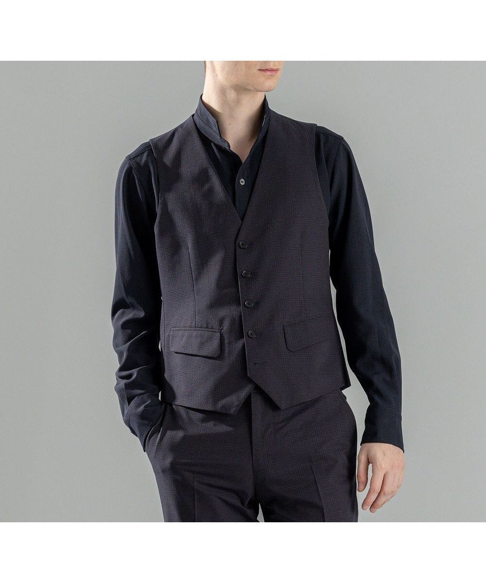 【ジョゼフ オム/JOSEPH HOMME / MEN】の新柄【洗える/ストレッチ/シワになりにくい/セットアップ対応可】クールドッツストレッチ ジレ インテリア・キッズ・メンズ・レディースファッション・服の通販 founy(ファニー) 　ファッション　Fashion　メンズファッション　Fashion for Men　アウター　Men's Coats Outerwear　ウォッシャブル　Machine Washable　春　Spring　洗える　Machine Washable　シェイプ　Shape, Slim Fit　ジャケット　Jacket, Outerwear　ストレッチ　Stretch, Stretchy Fabric　スポーツ　Sports, Activewear　セットアップ　Set-Up, Coordinated Outfit　フラップ　Flap, Flap Pocket　フロント　Front, Front Design　プリント　Print, Printed Pattern　ベーシック　Basic, Essential　ポケット　Pocket, Pocket Detail　S/S・春夏　SS, Spring/Summer, Warm Season　夏　Summer　ネイビー系|ID: prp329100004622717 ipo3291000000033182211