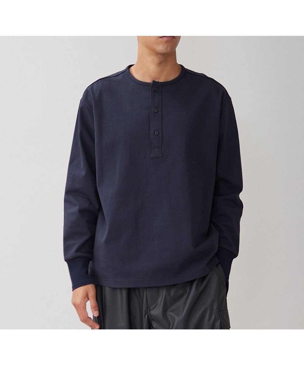 【アンフィーロ/UNFILO / MEN】のコットン ヘンリーネックTEE 23年秋冬商品 インテリア・キッズ・メンズ・レディースファッション・服の通販 founy(ファニー) 　ファッション　Fashion　メンズファッション　Fashion for Men　トップス・カットソー　Cut & Sew Tops　メンズシャツ　Shirts　カットソー　Cut and Sewn Top　A/W・秋冬　Autumn/Winter　ネイビー|ID: prp329100004622720 ipo3291000000033511871