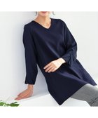 【ティアクラッセ/Tiaclasse】の【洗える】タック袖コンビニットチュニック ネイビー|ID: prp329100004622811 ipo3291000000033587774