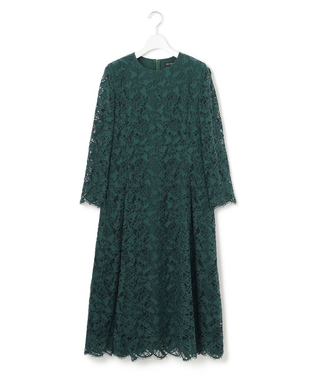 【23区/NIJYUSANKU】の【APPLAUDIR】モールラインフラワーレース ドレス インテリア・キッズ・メンズ・レディースファッション・服の通販 founy(ファニー) 　ファッション　Fashion　レディースファッション　Fashion for Women　ワンピース　Dresses　フォーマル・パーティードレス・結婚式用ドレス　Elegant & Casual Dresses　エレガント 上品　Elegant　スカラップ　Scallop, Scalloped Edge　ドレス　Dress, One-Piece　パーティ　Party, Party Style　モチーフ　Motif, Design Theme　レース　Lace, Lace Fabric　ロマンティック　Romantic, Feminine Style　A/W・秋冬　Autumn/Winter　新作・新入荷　New Arrivals / New In　結婚式　Wedding　2025年　2025　2025-2026秋冬・A/W　Autumn/Winter 2025–26 AW25–26　フォレストグリーン系|ID: prp329100004622930 ipo3291000000033187006