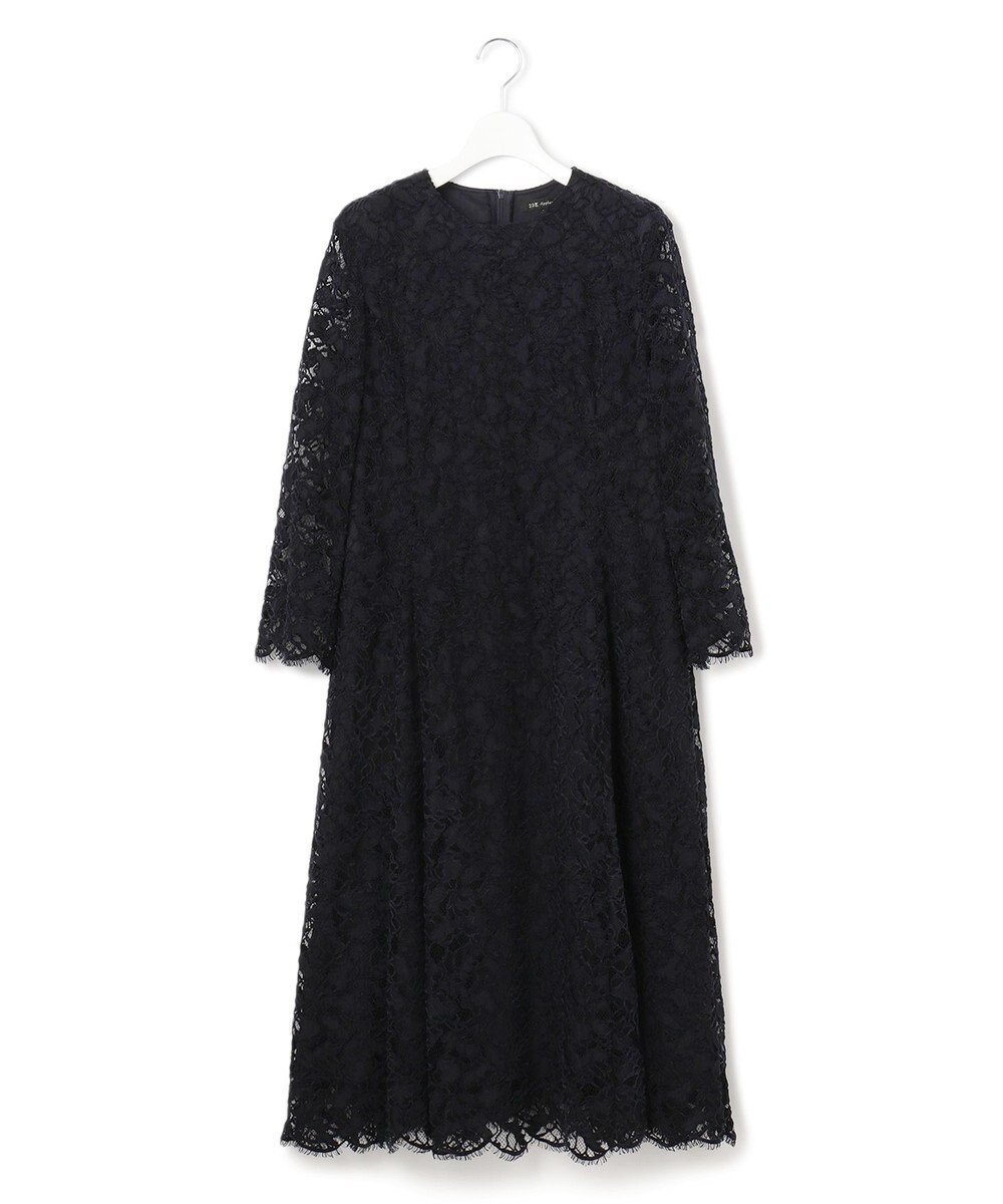 【23区/NIJYUSANKU】の【APPLAUDIR】モールラインフラワーレース ドレス インテリア・キッズ・メンズ・レディースファッション・服の通販 founy(ファニー) 　ファッション　Fashion　レディースファッション　Fashion for Women　ワンピース　Dresses　フォーマル・パーティードレス・結婚式用ドレス　Elegant & Casual Dresses　エレガント 上品　Elegant　スカラップ　Scallop, Scalloped Edge　ドレス　Dress, One-Piece　パーティ　Party, Party Style　モチーフ　Motif, Design Theme　レース　Lace, Lace Fabric　ロマンティック　Romantic, Feminine Style　A/W・秋冬　Autumn/Winter　新作・新入荷　New Arrivals / New In　結婚式　Wedding　2025年　2025　2025-2026秋冬・A/W　Autumn/Winter 2025–26 AW25–26　ネイビー系|ID: prp329100004622930 ipo3291000000033187009
