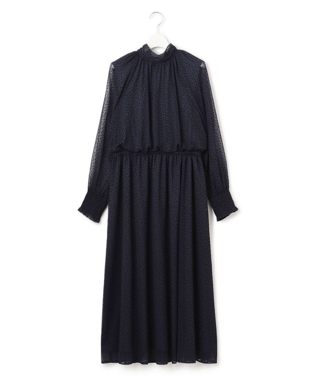 【23区/NIJYUSANKU】の【APPLAUDIR】シアードットフロッキー ドレス 人気、トレンドファッション・服の通販 founy(ファニー) 　ファッション　Fashion　レディースファッション　Fashion for Women　ワンピース　Dresses　フォーマル・パーティードレス・結婚式用ドレス　Elegant & Casual Dresses　新作・新入荷　New Arrivals / New In　シャーリング　Shirring, Ruched　ドット　Polka Dot, Dot Pattern　ドレス　Dress, One-Piece　ドレープ　Drape, Draping Fabric　パーティ　Party, Party Style　リボン　Ribbon, Bow　日本製　Made In Japan　A/W・秋冬　Autumn/Winter　結婚式　Wedding　 other-1|ID: prp329100004622931 ipo3291000000033187016
