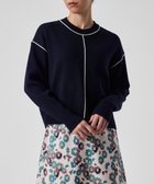 【ポール スミス/Paul Smith】のパイピング クルーネック ニット 人気、トレンドファッション・服の通販 founy(ファニー) ファッション Fashion レディースファッション Fashion for Women トップス・カットソー Cut & Sew Tops ニット Knit Tops & Sweaters カットソー Cut and Sewn Top ショルダー Shoulder, Shoulder Strap シンプル Simple, Minimal セーター Sweater, Knitwear ドロップ Drop Shoulder, Dropped Style パイピング Piping, Trim Design モダン Modern, Contemporary 夏 Summer S/S・春夏 SS, Spring/Summer, Warm Season A/W・秋冬 Autumn/Winter thumbnail ネイビー|ID: prp329100004623508 ipo3291000000033541873
