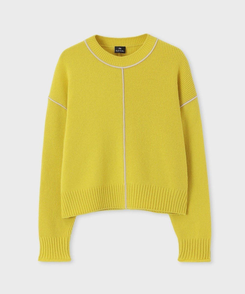 【ポール スミス/Paul Smith】のパイピング クルーネック ニット インテリア・キッズ・メンズ・レディースファッション・服の通販 founy(ファニー) 　ファッション　Fashion　レディースファッション　Fashion for Women　トップス・カットソー　Cut & Sew Tops　ニット　Knit Tops & Sweaters　カットソー　Cut and Sewn Top　ショルダー　Shoulder, Shoulder Strap　シンプル　Simple, Minimal　セーター　Sweater, Knitwear　ドロップ　Drop Shoulder, Dropped Style　パイピング　Piping, Trim Design　モダン　Modern, Contemporary　夏　Summer　S/S・春夏　SS, Spring/Summer, Warm Season　A/W・秋冬　Autumn/Winter　ライトイエロー|ID: prp329100004623508 ipo3291000000033541874