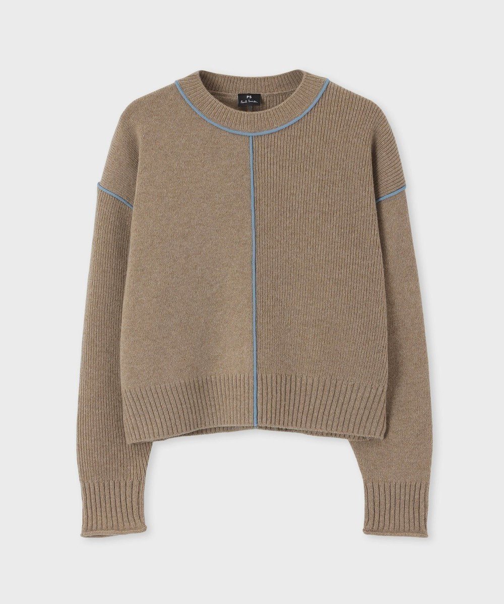 【ポール スミス/Paul Smith】のパイピング クルーネック ニット インテリア・キッズ・メンズ・レディースファッション・服の通販 founy(ファニー) 　ファッション　Fashion　レディースファッション　Fashion for Women　トップス・カットソー　Cut & Sew Tops　ニット　Knit Tops & Sweaters　カットソー　Cut and Sewn Top　ショルダー　Shoulder, Shoulder Strap　シンプル　Simple, Minimal　セーター　Sweater, Knitwear　ドロップ　Drop Shoulder, Dropped Style　パイピング　Piping, Trim Design　モダン　Modern, Contemporary　夏　Summer　S/S・春夏　SS, Spring/Summer, Warm Season　A/W・秋冬　Autumn/Winter　ブラウン|ID: prp329100004623508 ipo3291000000033541875