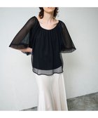 【グレース コンチネンタル/GRACE CONTINENTAL】のレイヤードチュールトップ ブラック|ID: prp329100004623512 ipo3291000000034629067