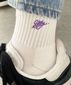 【ウィゴー/WEGO】のカラーロゴ刺繍アンクルパイルソックス ホワイト|ID: prp329100004623610 ipo3291000000033441702