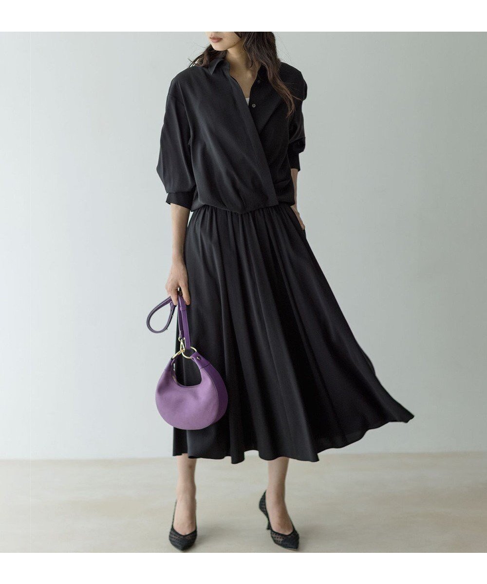 【組曲/KUMIKYOKU】の【レングス調整可能】バウンディングシャーティングスカート インテリア・キッズ・メンズ・レディースファッション・服の通販 founy(ファニー) 　ファッション　Fashion　レディースファッション　Fashion for Women　スカート　Skirts　ヴィンテージ　Vintage Style　キャミワンピース　Cami Dress, Slip Dress　ギャザー　Gathered, Ruffled　スリット　Slit, Slit Detail　セットアップ　Set-Up, Coordinated Outfit　ドレープ　Drape, Draping Fabric　長袖　Long Sleeve, Full Sleeve　フラット　Flat, Flat Shoes　ポケット　Pocket, Pocket Detail　半袖　Short Sleeve, Half Sleeve　A/W・秋冬　Autumn/Winter　おすすめ　Recommended / Our Picks　ブラック系|ID: prp329100004623623 ipo3291000000033819727