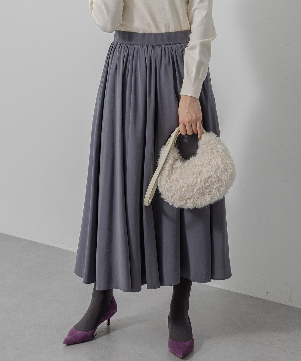 【組曲/KUMIKYOKU】の【レングス調整可能】バウンディングシャーティングスカート インテリア・キッズ・メンズ・レディースファッション・服の通販 founy(ファニー) 　ファッション　Fashion　レディースファッション　Fashion for Women　スカート　Skirts　ヴィンテージ　Vintage Style　キャミワンピース　Cami Dress, Slip Dress　ギャザー　Gathered, Ruffled　スリット　Slit, Slit Detail　セットアップ　Set-Up, Coordinated Outfit　ドレープ　Drape, Draping Fabric　長袖　Long Sleeve, Full Sleeve　フラット　Flat, Flat Shoes　ポケット　Pocket, Pocket Detail　半袖　Short Sleeve, Half Sleeve　A/W・秋冬　Autumn/Winter　おすすめ　Recommended / Our Picks　グレー系|ID: prp329100004623623 ipo3291000000034747736