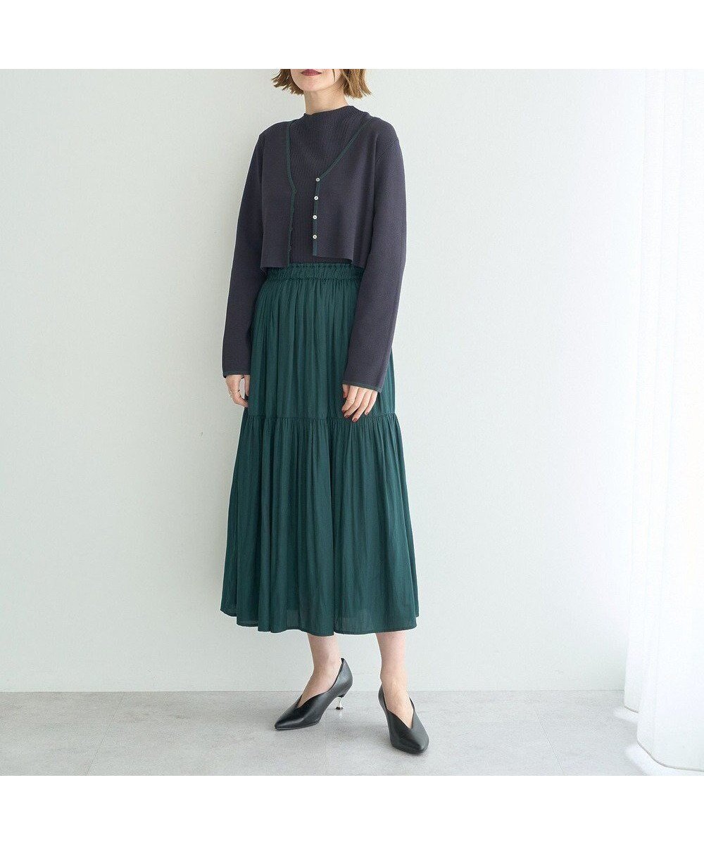 【イェッカ ヴェッカ/YECCA VECCA】の【2点SET】カーディガンセットワンピース インテリア・キッズ・メンズ・レディースファッション・服の通販 founy(ファニー) 　ファッション　Fashion　レディースファッション　Fashion for Women　ワンピース　Dresses　おすすめ　Recommended / Our Picks　エレガント 上品　Elegant　カーディガン　Cardigan, Knitwear　ギャザー　Gathered, Ruffled　コンパクト　Compact, Small Size　ティアードスカート　Tiered Skirt, Flounced Skirt　ドッキング　Docking, Mixed Material　フィット　Fit, Slim Fit　ポケット　Pocket, Pocket Detail　リブニット　Rib Knit, Ribbed Knit　ワイド　Wide, Wide Fit　切替　Switching, Contrast Panel　A/W・秋冬　Autumn/Winter　Navy|ID: prp329100004623651 ipo3291000000033323566