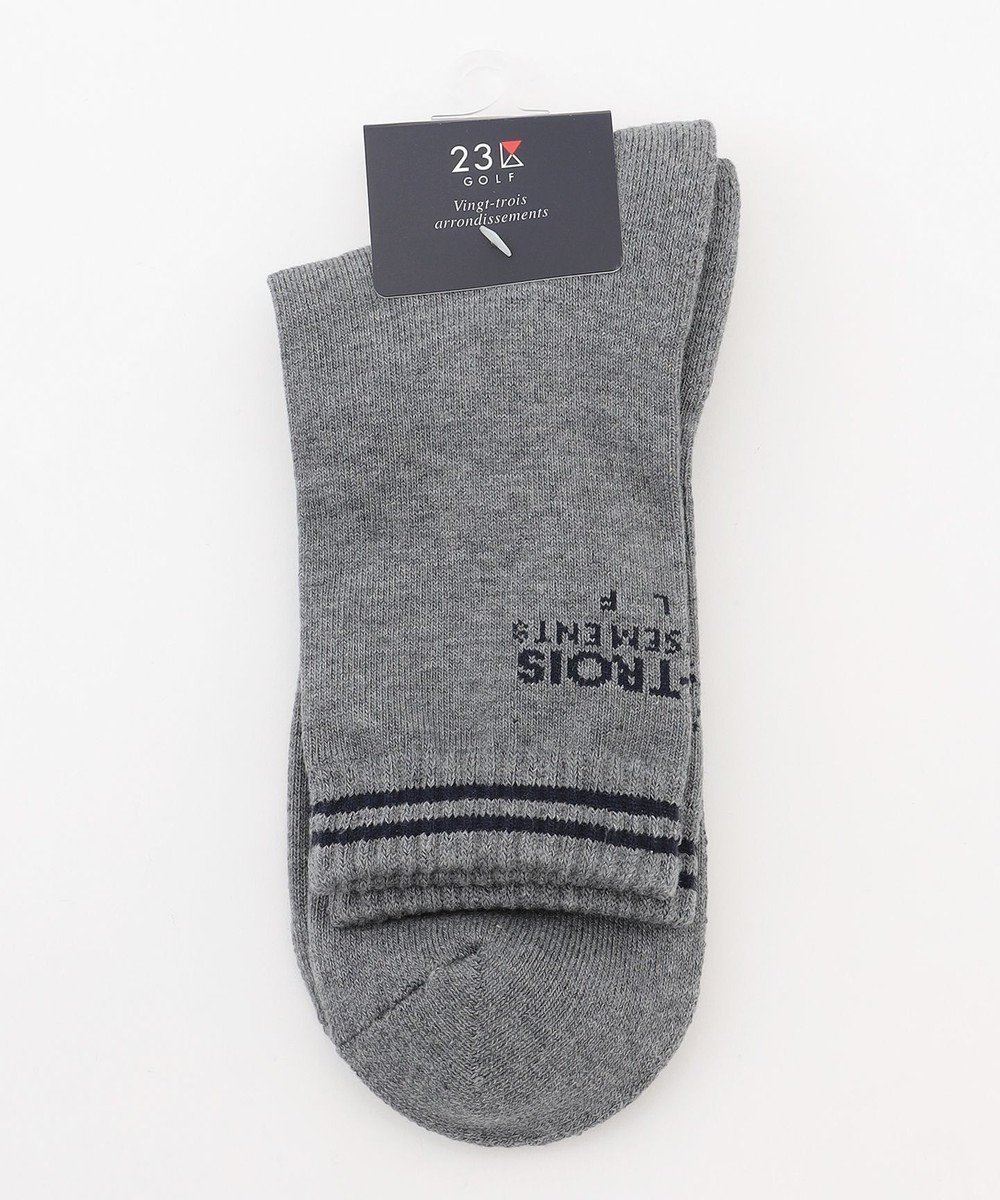 【23区 ゴルフ/23区GOLF / MEN】の【MEN】バックロゴレギュラーソックス 18cm インテリア・キッズ・メンズ・レディースファッション・服の通販 founy(ファニー) 　ファッション　Fashion　メンズファッション　Fashion for Men　シューズ・靴　Shoes　アクリル　Acrylic Material　抗菌　Antibacterial, Bacteria-Resistant　シンプル　Simple, Minimal　スポーツ　Sports, Activewear　ソックス　Socks, Hosiery　定番　Standard, Basic Item　フィット　Fit, Slim Fit　ベーシック　Basic, Essential　レギュラー　Regular, Standard Fit　ゴルフ　Golf　ライトグレー系|ID: prp329100004624161 ipo3291000000033370349