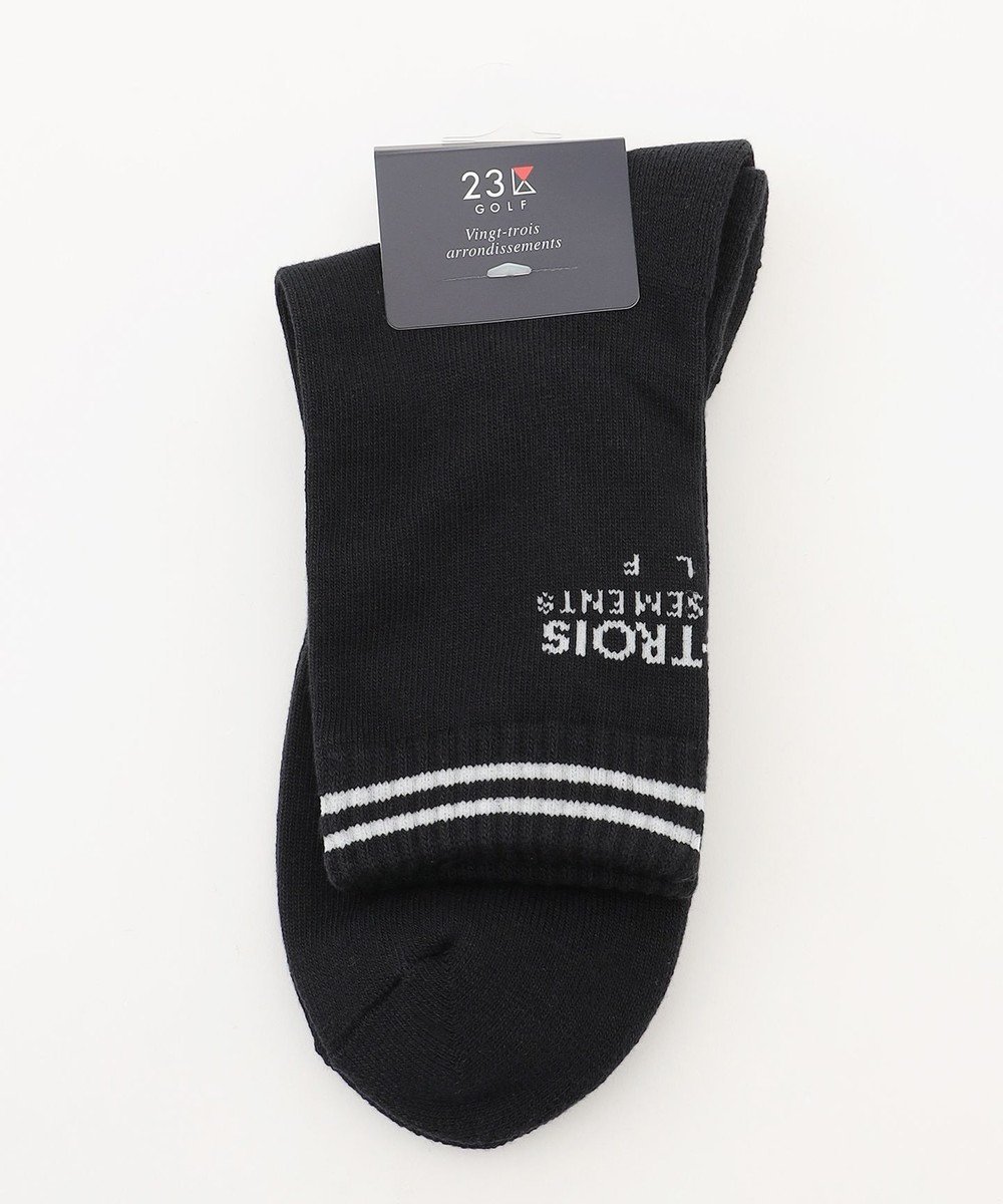 【23区 ゴルフ/23区GOLF / MEN】の【MEN】バックロゴレギュラーソックス 18cm インテリア・キッズ・メンズ・レディースファッション・服の通販 founy(ファニー) 　ファッション　Fashion　メンズファッション　Fashion for Men　シューズ・靴　Shoes　アクリル　Acrylic Material　抗菌　Antibacterial, Bacteria-Resistant　シンプル　Simple, Minimal　スポーツ　Sports, Activewear　ソックス　Socks, Hosiery　定番　Standard, Basic Item　フィット　Fit, Slim Fit　ベーシック　Basic, Essential　レギュラー　Regular, Standard Fit　ゴルフ　Golf　ブラック系|ID: prp329100004624161 ipo3291000000033370350