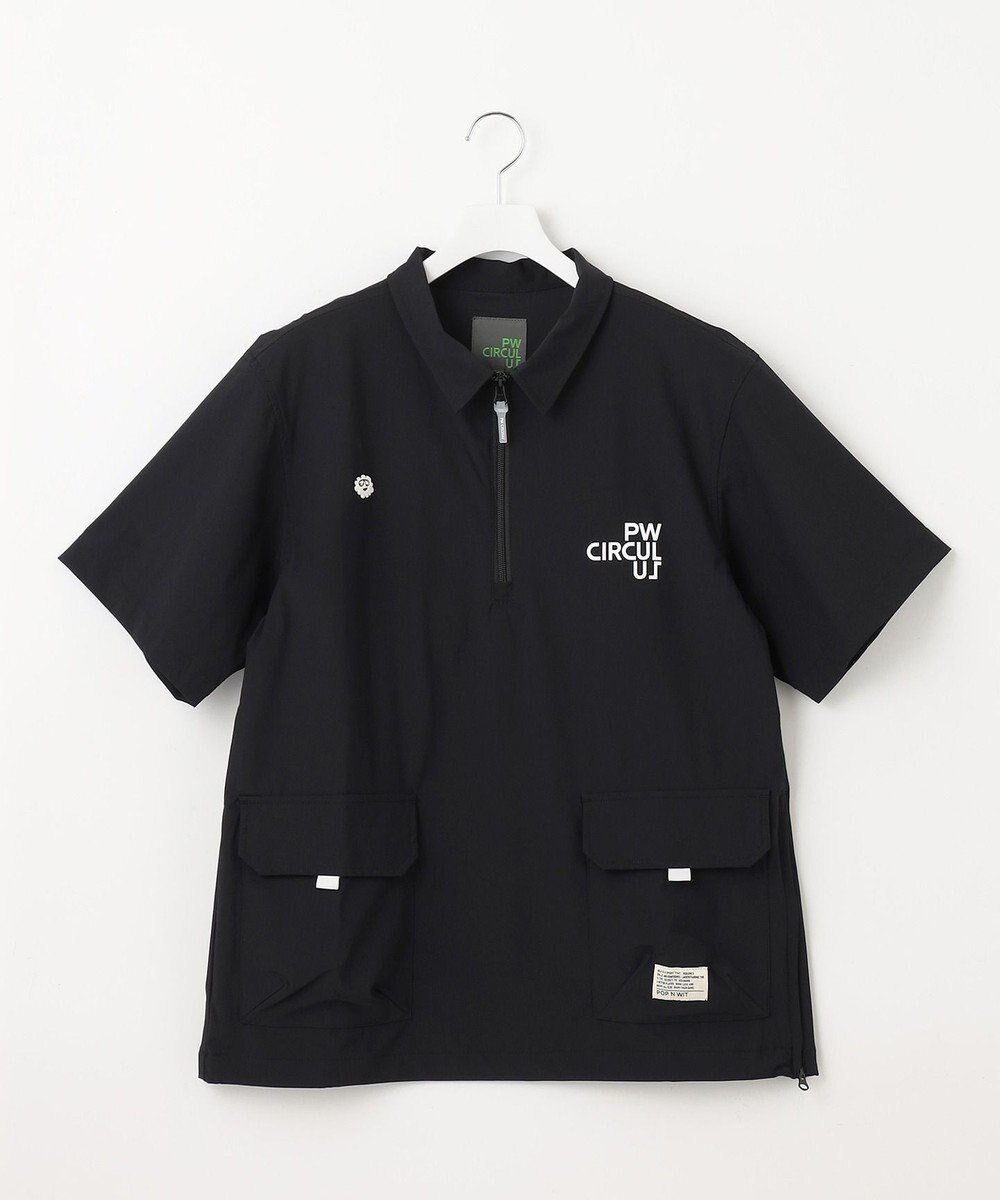 【ピーダブリュサーキュラス/PW CIRCULUS / MEN】の【機能性素材 TM ICE 使用】【MEN】ハーフジップ シャツ インテリア・キッズ・メンズ・レディースファッション・服の通販 founy(ファニー) 　ファッション　Fashion　メンズファッション　Fashion for Men　トップス・カットソー　Cut & Sew Tops　メンズシャツ　Shirts　アウトドア　Outdoor Clothing　春　Spring　ストレッチ　Stretch, Stretchy Fabric　スピンドル　Spindle, Drawcord　バランス　Balance, Style Balance　ポケット　Pocket, Pocket Detail　ラウンド　Round, Round Neck　S/S・春夏　SS, Spring/Summer, Warm Season　夏　Summer　ゴルフ　Golf　ブラック系|ID: prp329100004624165 ipo3291000000033440220